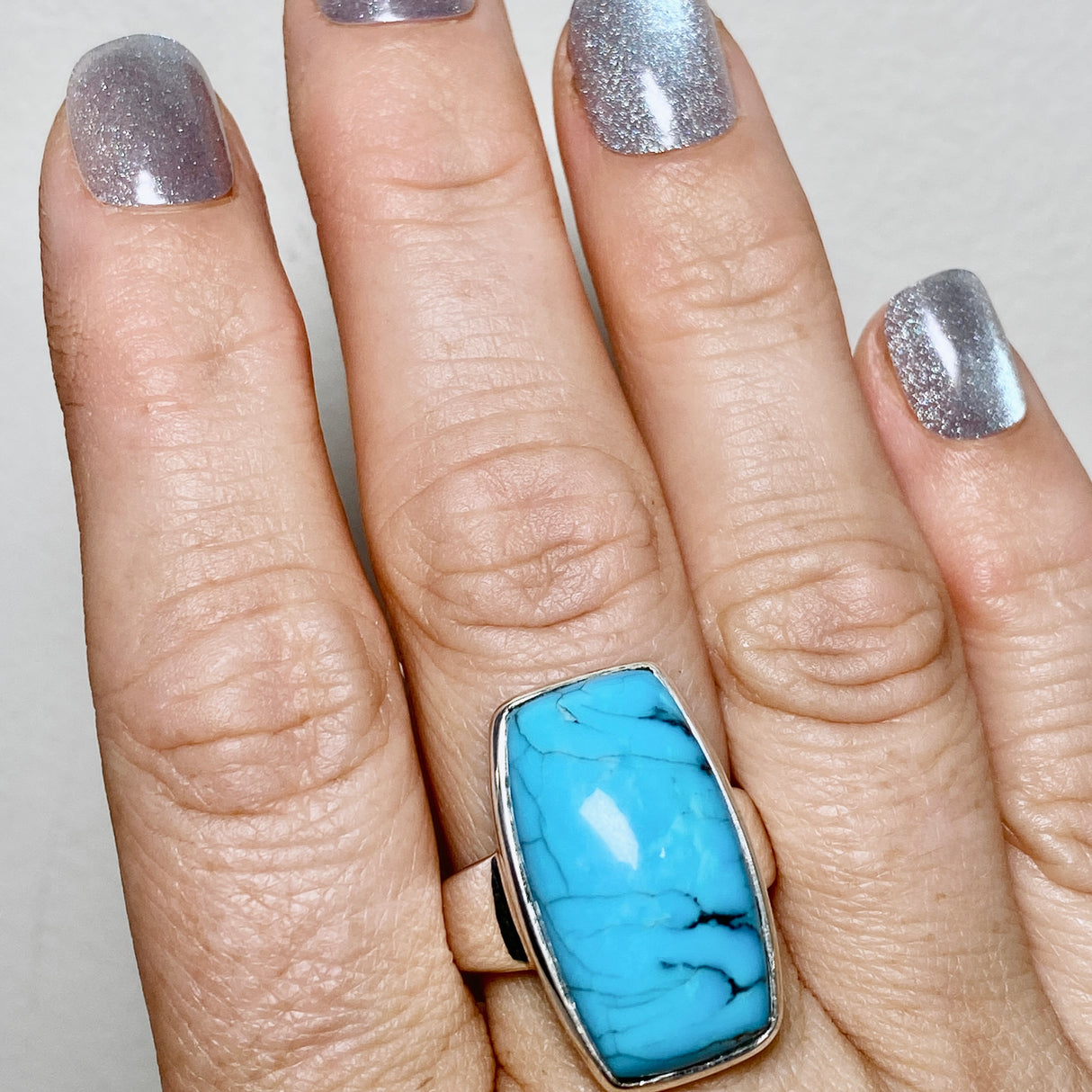 Arizona Turquoise Rectangular Cabochon Ring Size 10 PRGJ882