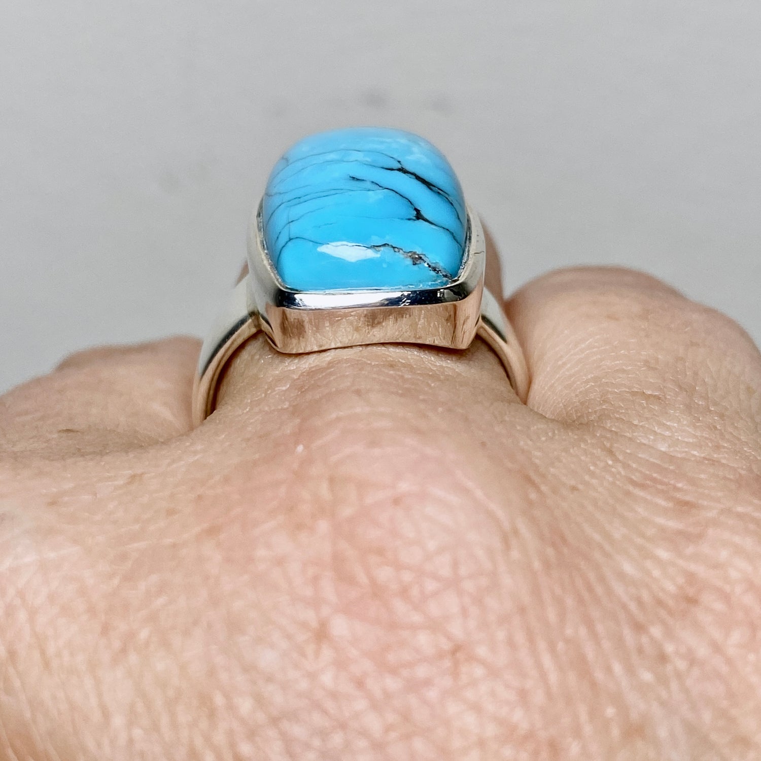 Arizona Turquoise Rectangular Cabochon Ring Size 10 PRGJ882