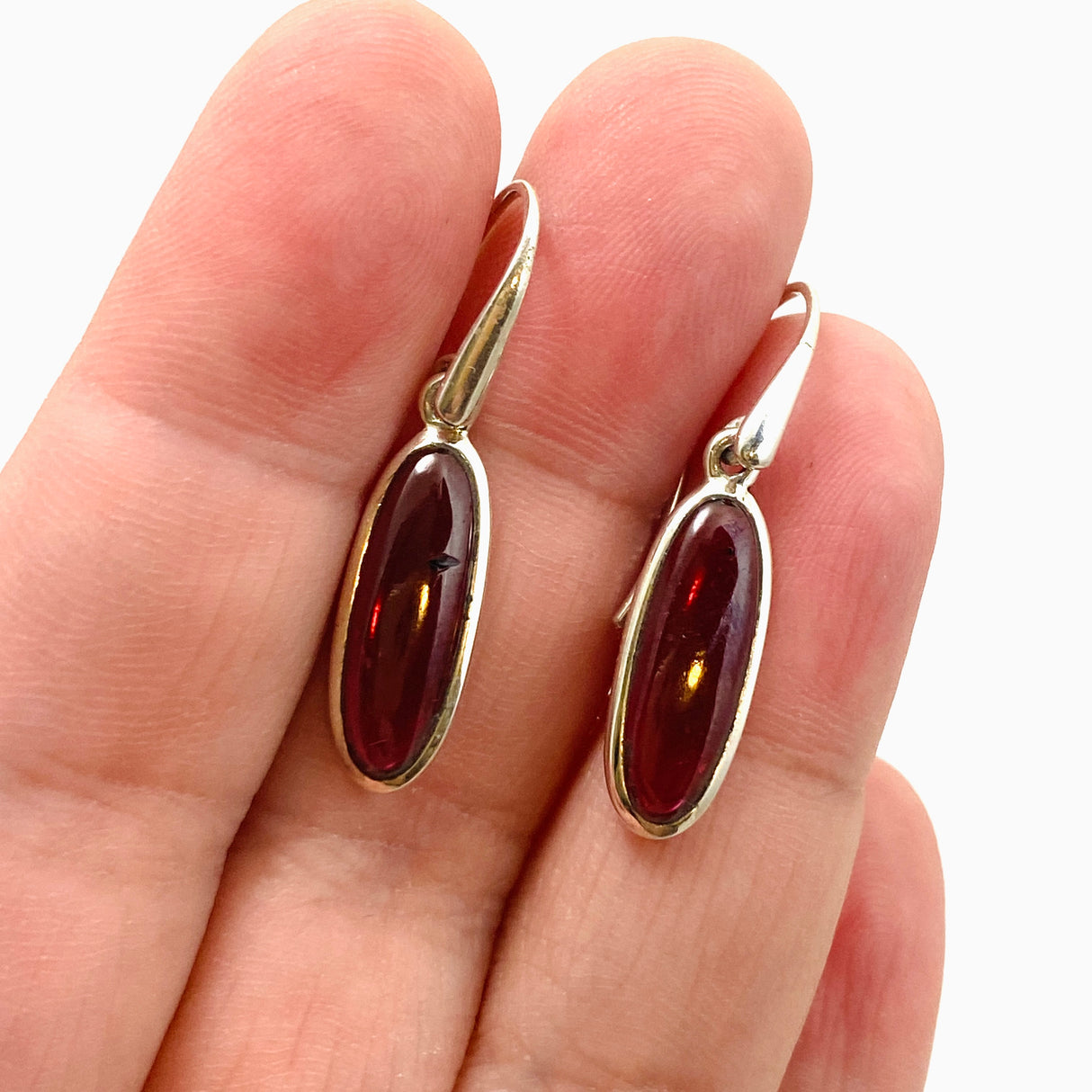 Garnet Oval Cabochon Earrings PEGJ204
