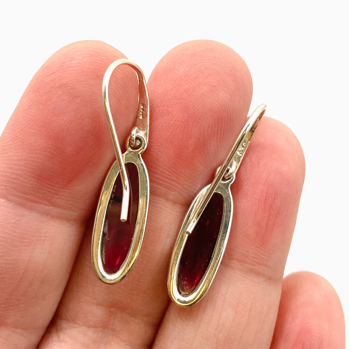 Garnet Oval Cabochon Earrings PEGJ204