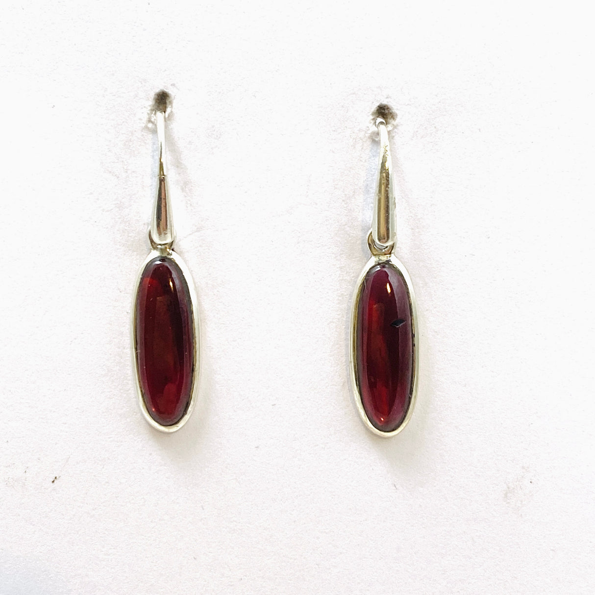 Garnet Oval Cabochon Earrings PEGJ204