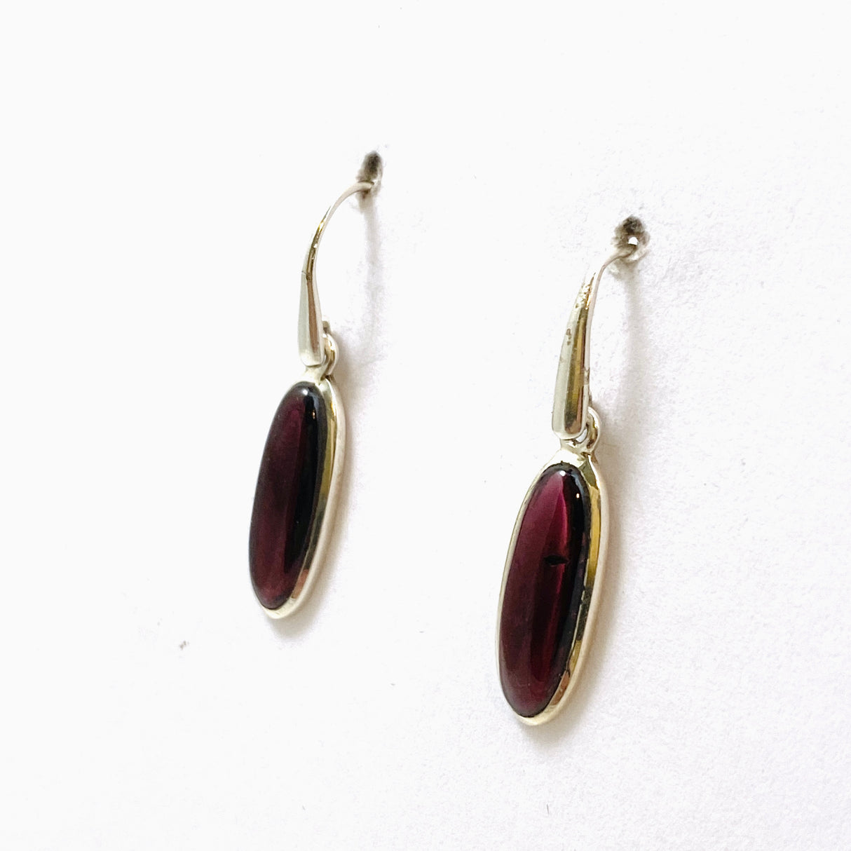 Garnet Oval Cabochon Earrings PEGJ204