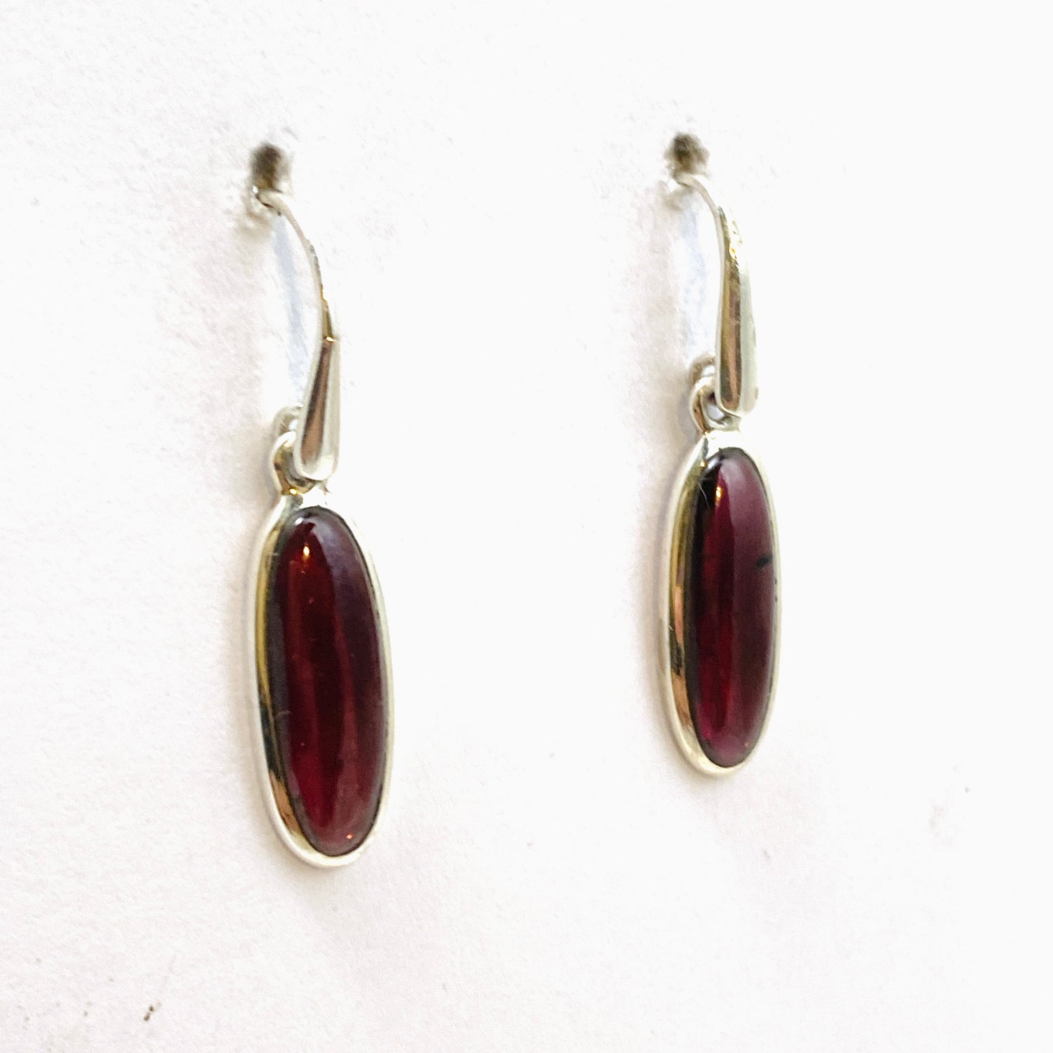 Garnet Oval Cabochon Earrings PEGJ204