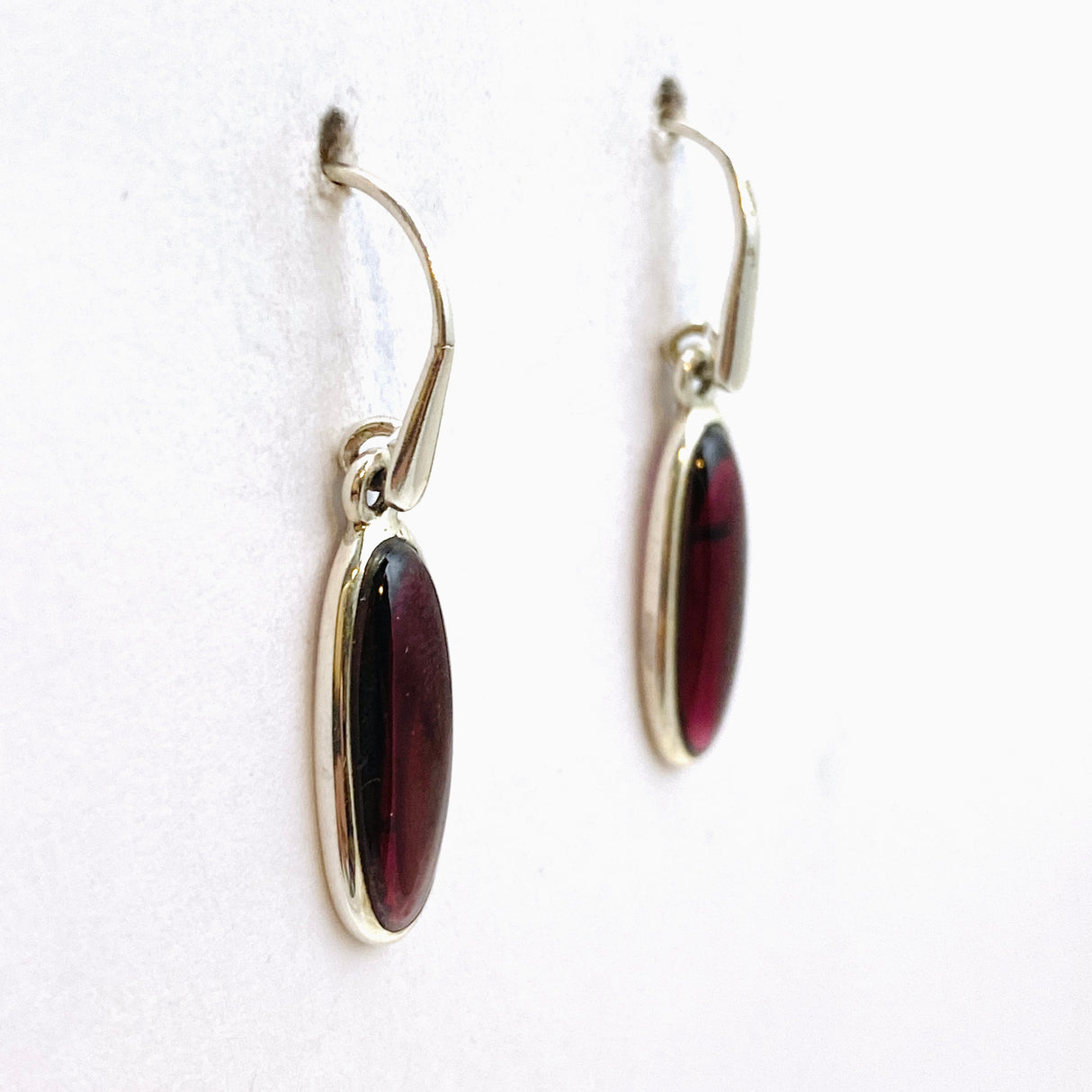 Garnet Oval Cabochon Earrings PEGJ204