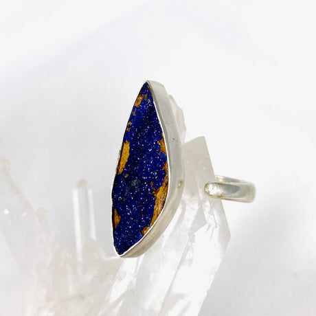 Azurite druzy freefrom ring s.8/Adj SSGJ47 - Nature's Magick