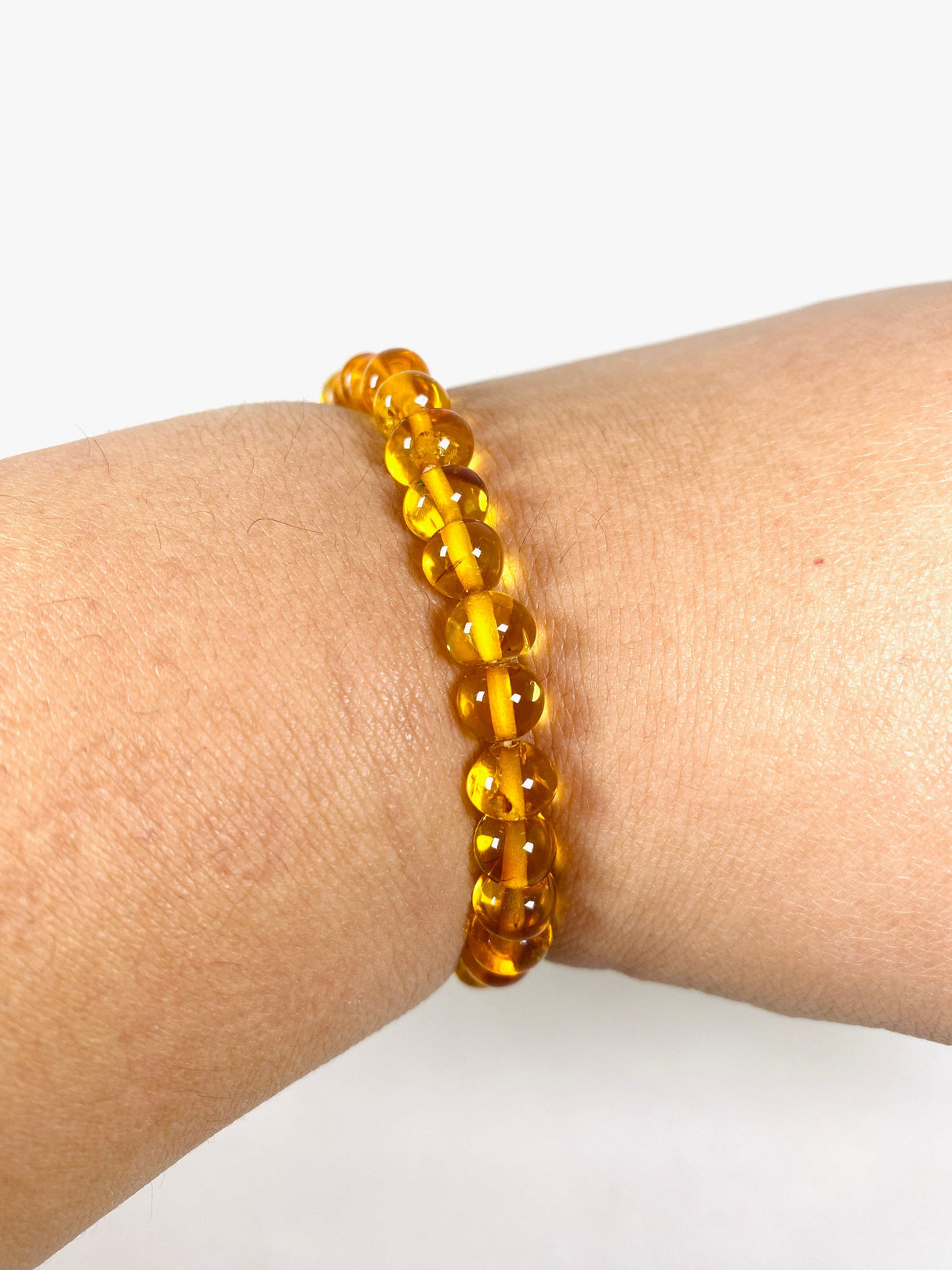 Baltic Amber Honey 5mm round beaded bracelet AMB193 - Nature's Magick