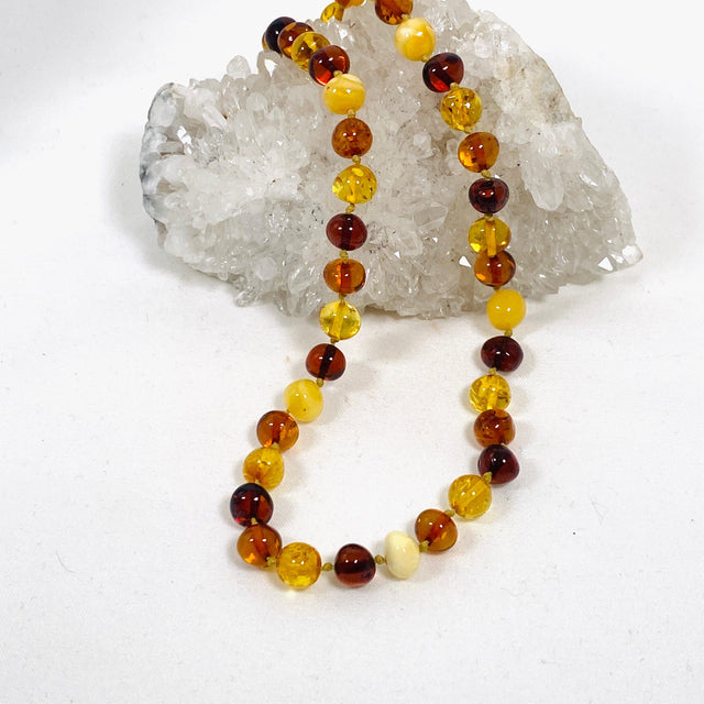Baltic Amber mixed round beaded necklace AMB208 - Nature's Magick
