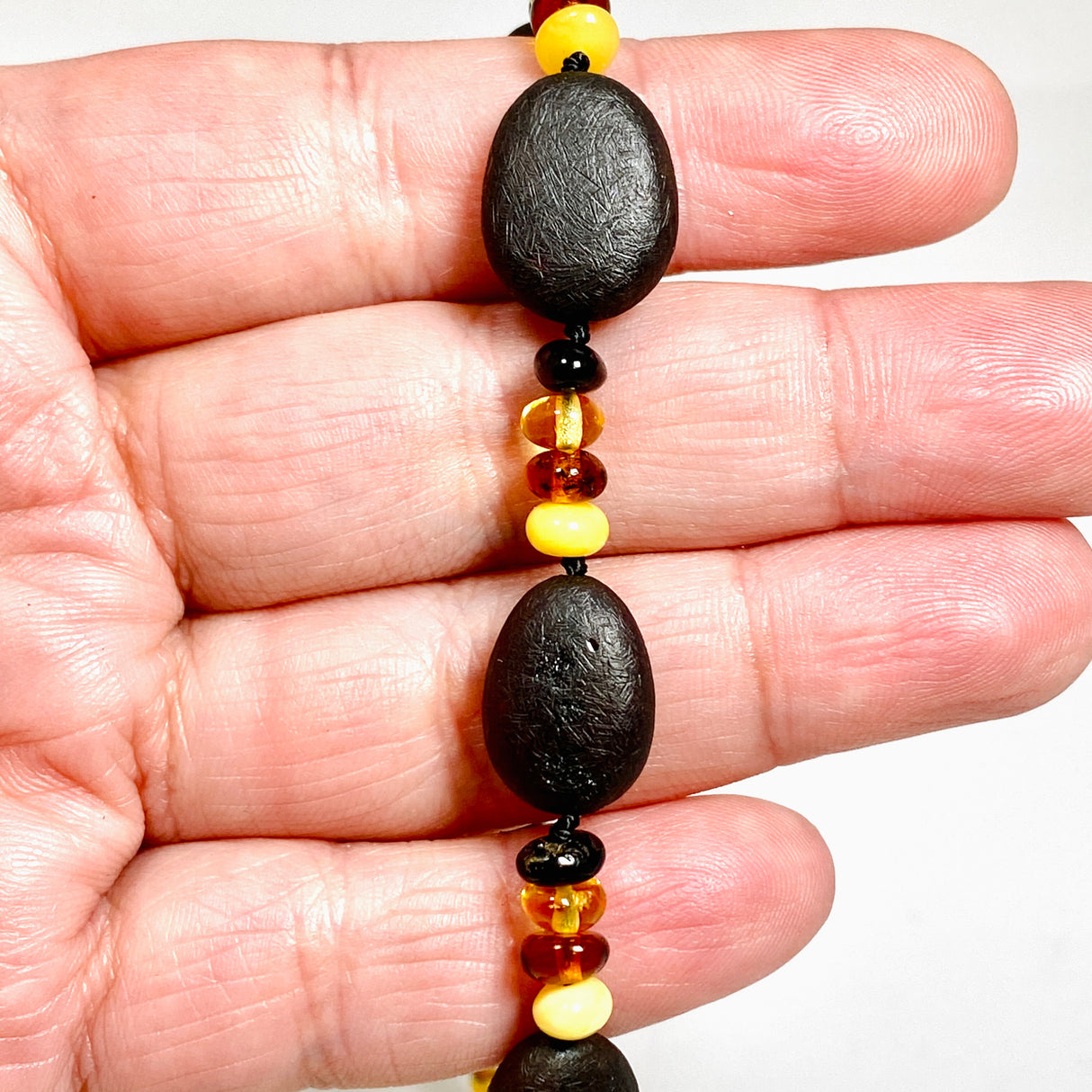 Baltic Amber Multi-coloured Beaded Necklace 50cm AMB337