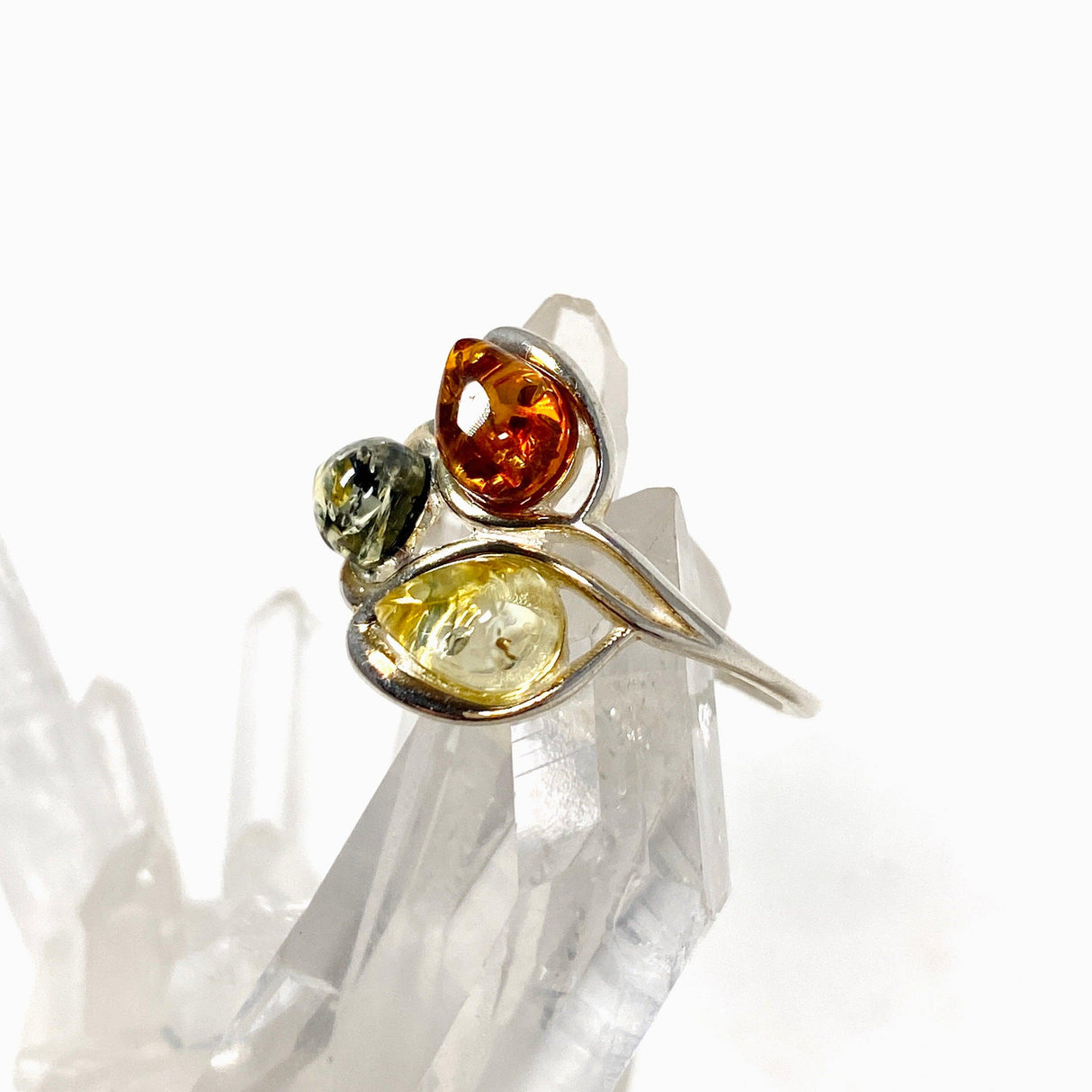 Baltic Amber multi-drop ring AMB165 - Nature's Magick
