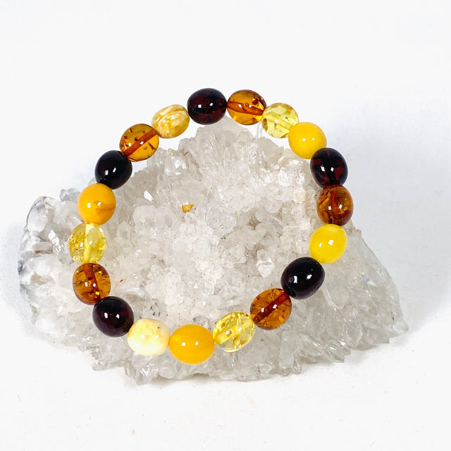 Baltic Amber multi stone 7mm beaded bracelet AMB188 - Nature's Magick