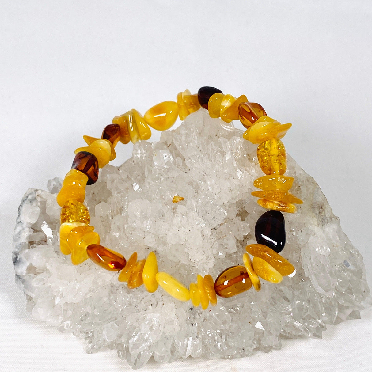 Baltic Amber multi stone nugget beaded bracelet AMB191 - Nature's Magick