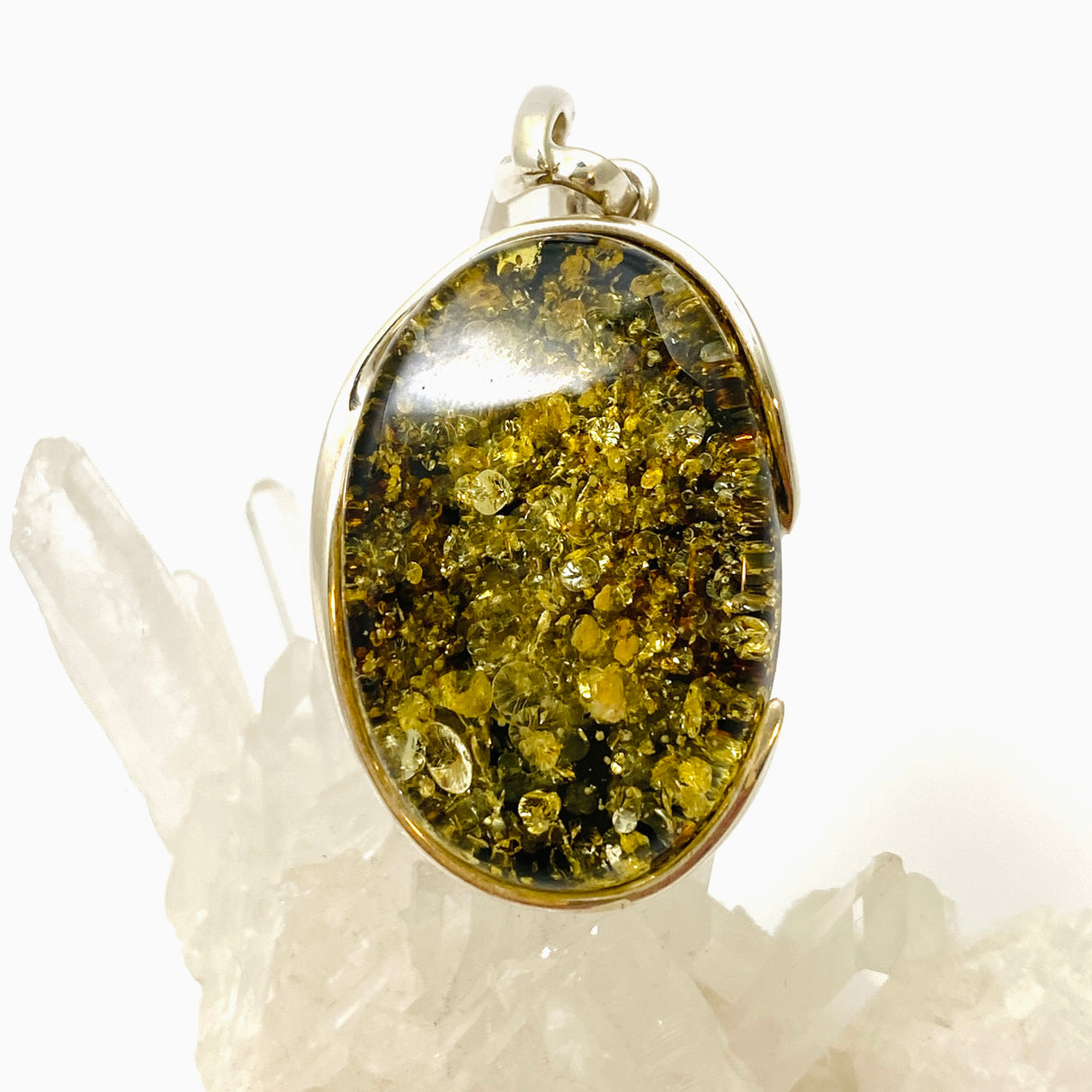 Baltic Amber Oval Cabochon Pendant AMB292