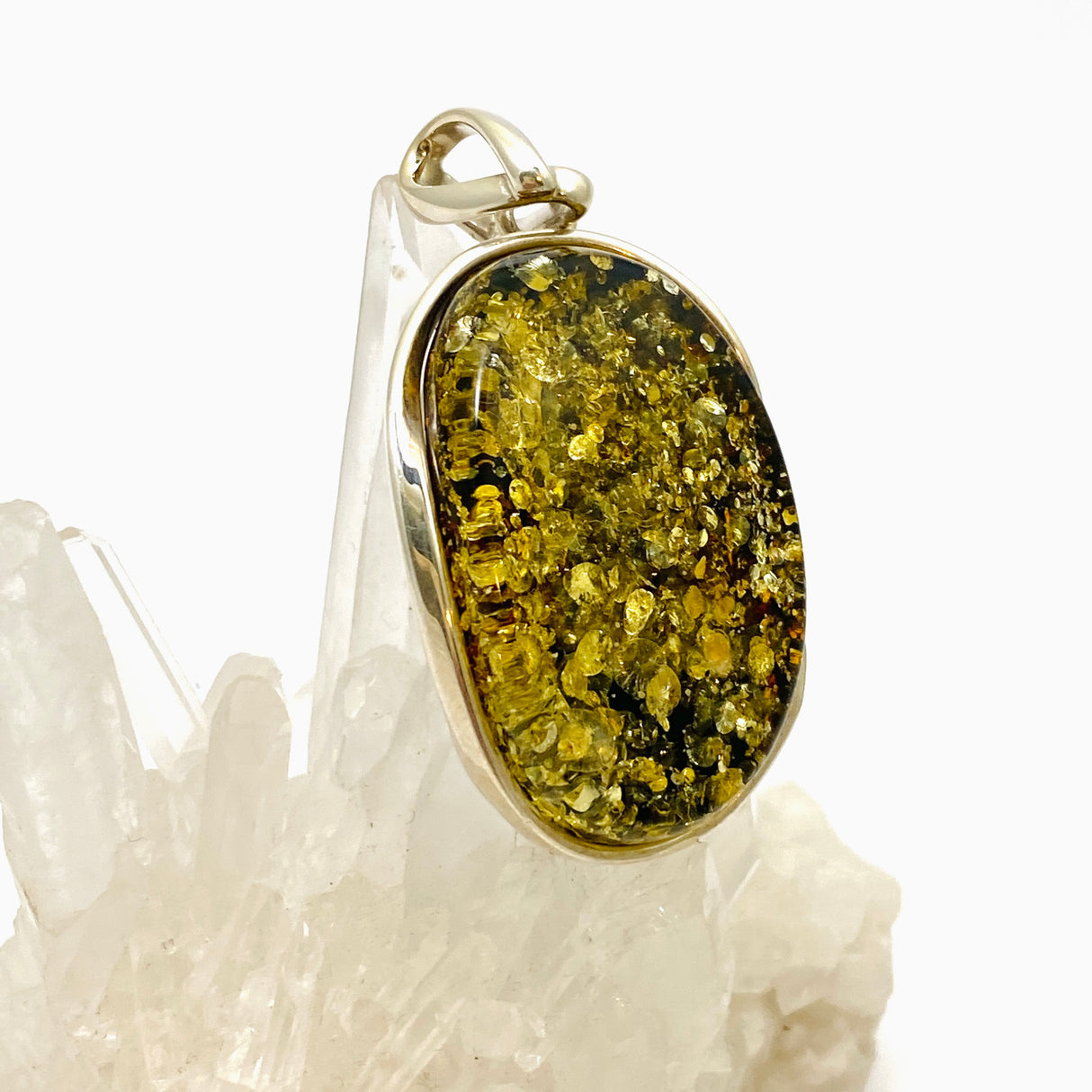 Baltic Amber Oval Cabochon Pendant AMB292