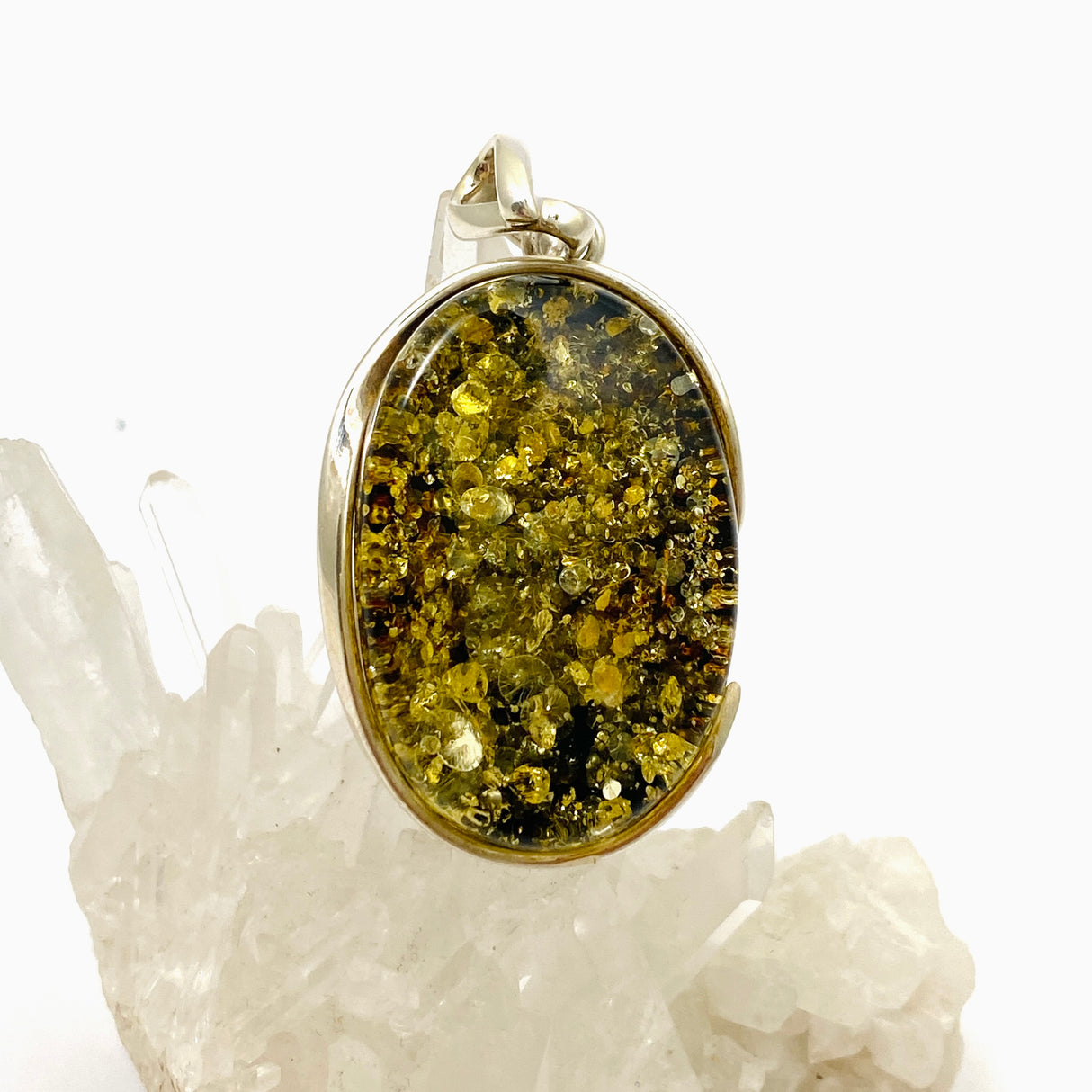 Baltic Amber Oval Cabochon Pendant AMB292