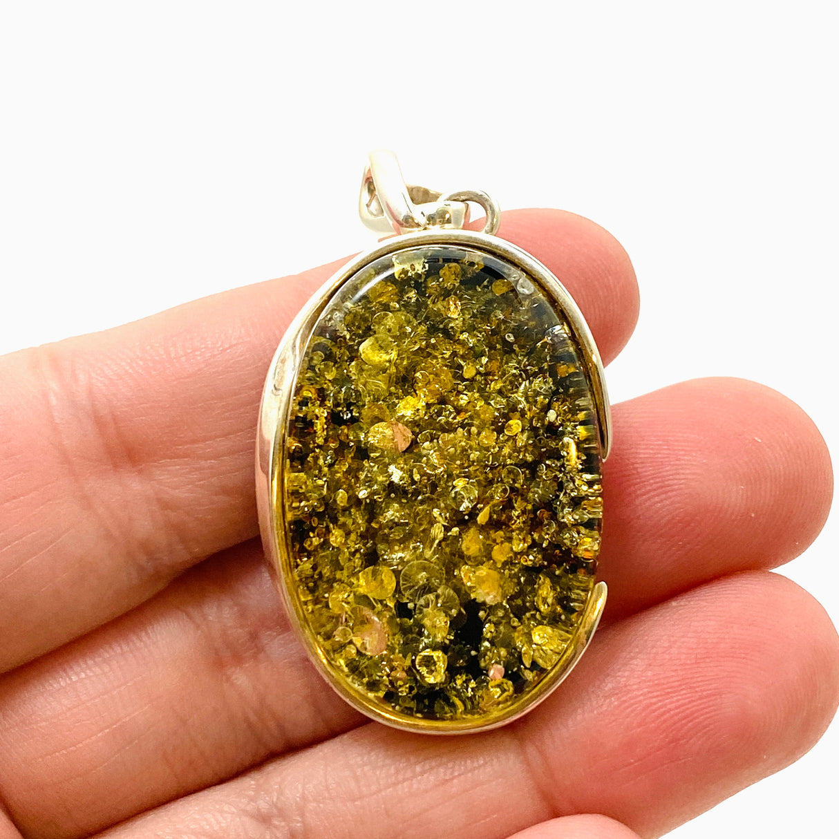 Baltic Amber Oval Cabochon Pendant AMB292