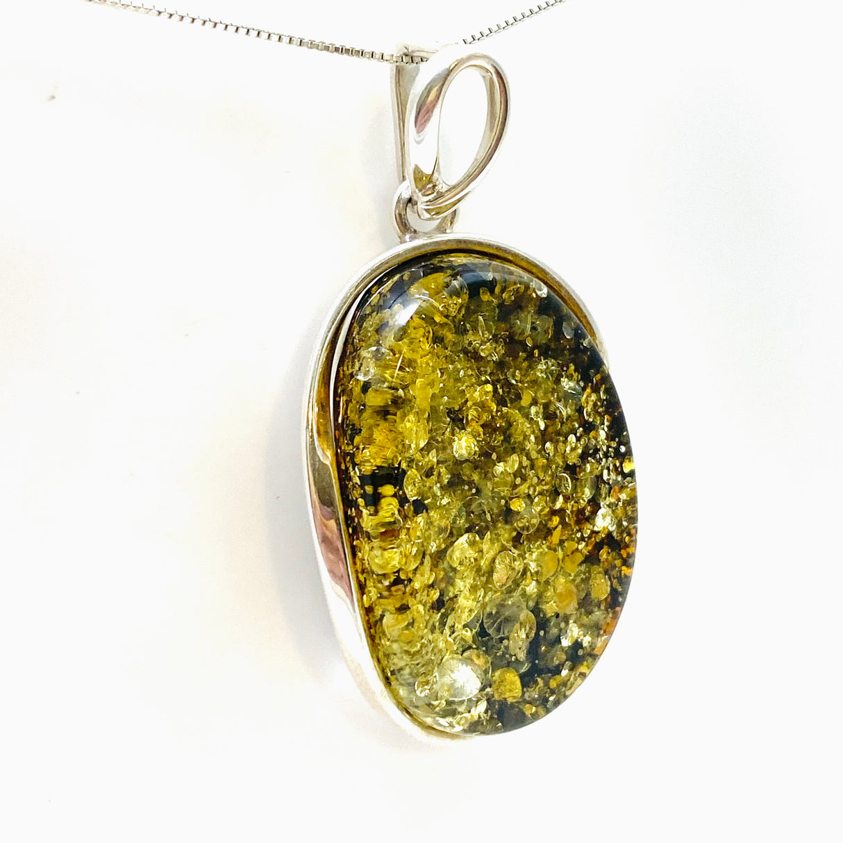 Baltic Amber Oval Cabochon Pendant AMB292