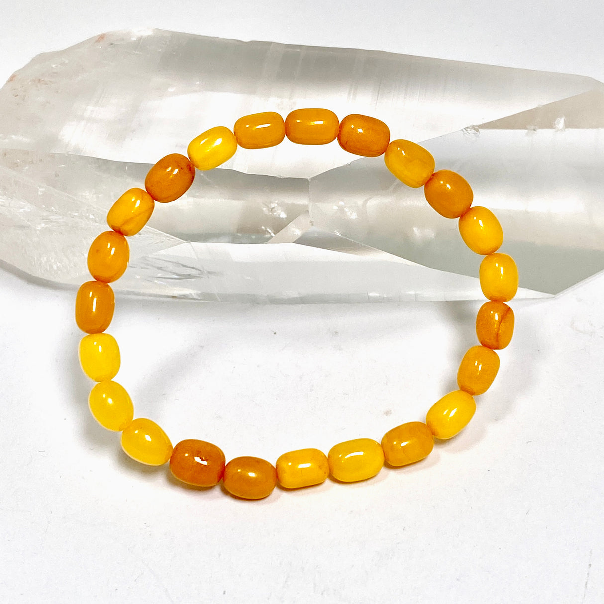 Baltic Butter Amber Oval Beaded Bracelet AMB331