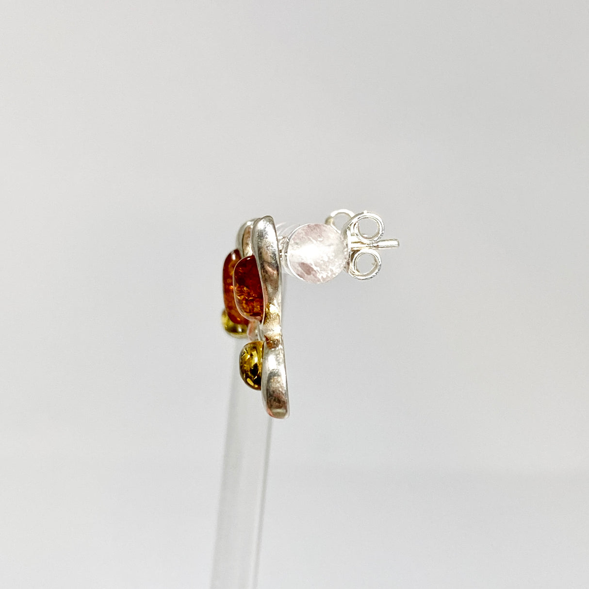 Baltic Amber Butterfly Multi-stone Stud Earrings AMB316