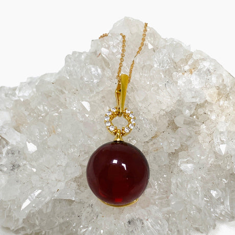 Baltic Cherry Amber Gold Plated Necklace AMB280 - Nature's Magick