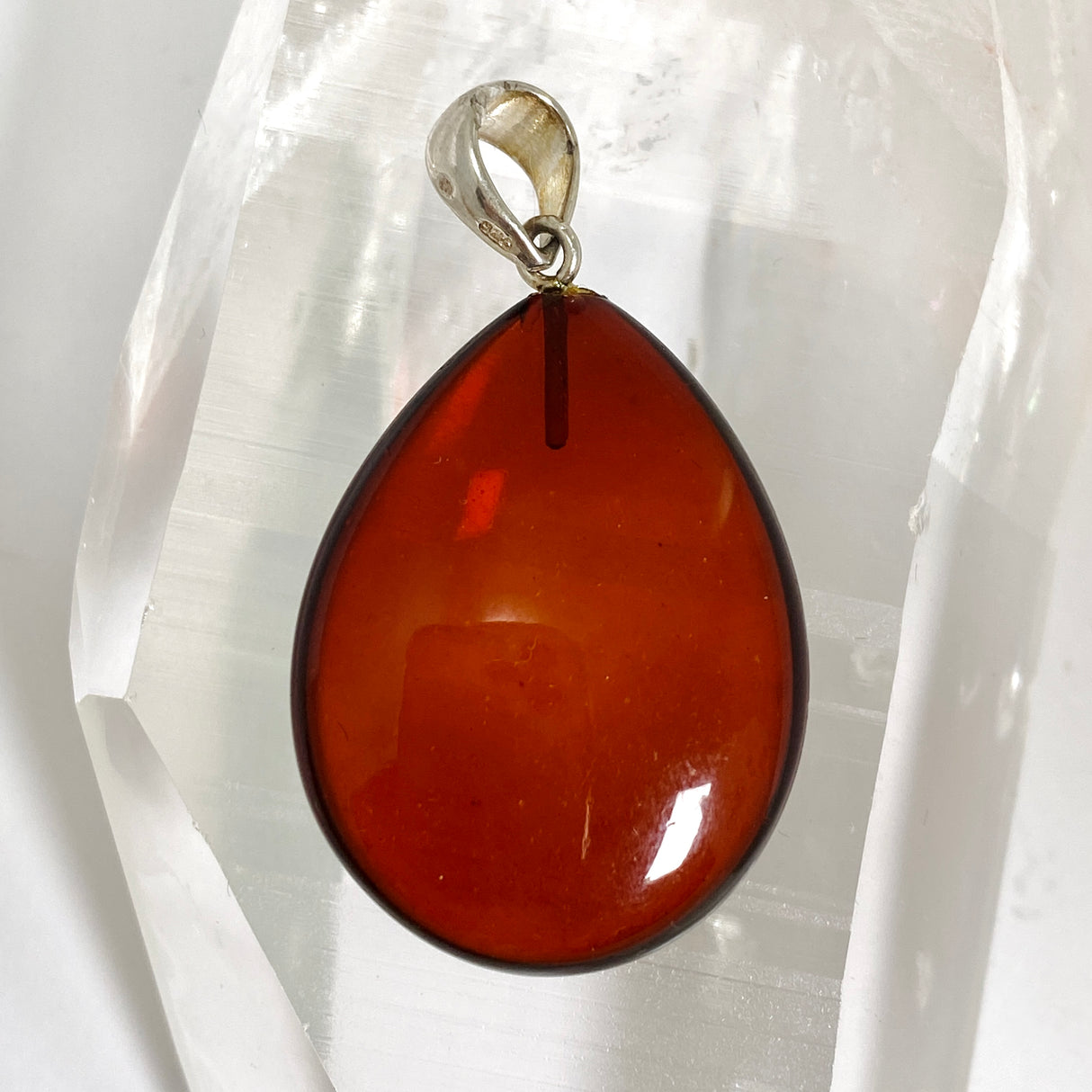 Baltic Cherry Amber Teardrop Pendant AMB358
