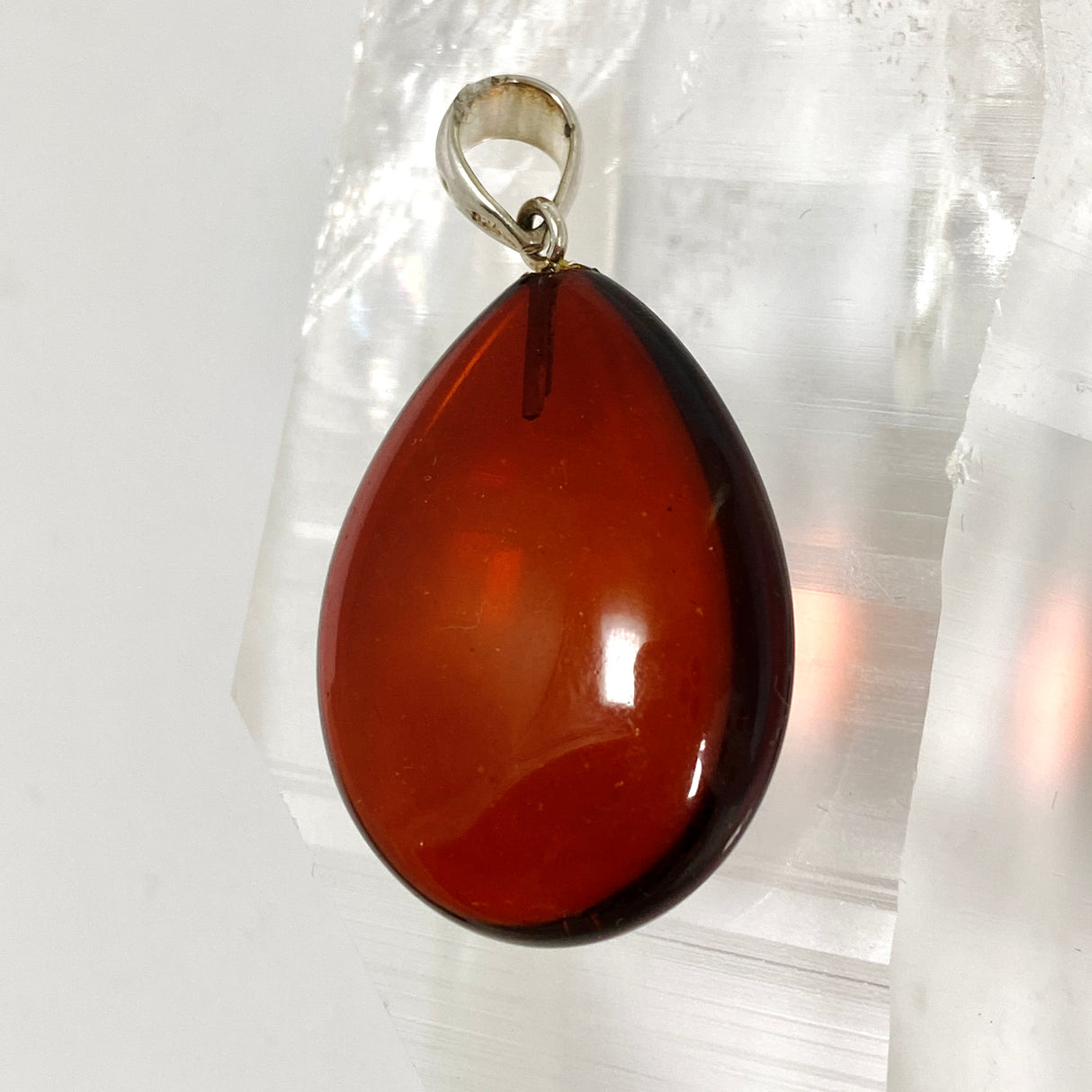 Baltic Cherry Amber Teardrop Pendant AMB358