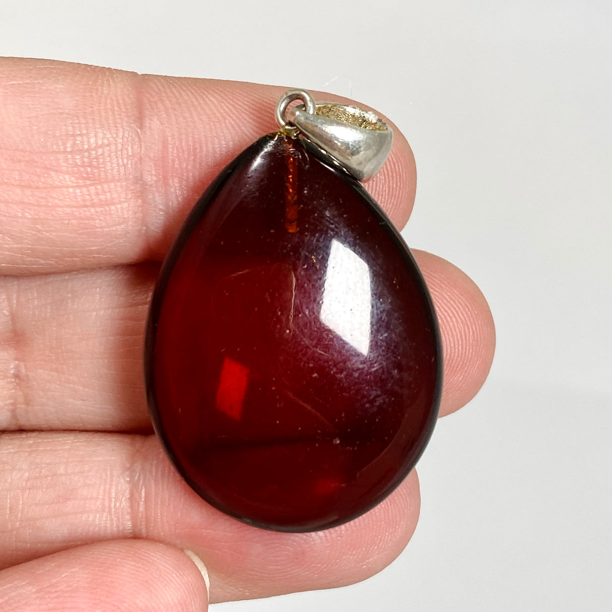 Baltic Cherry Amber Teardrop Pendant AMB358