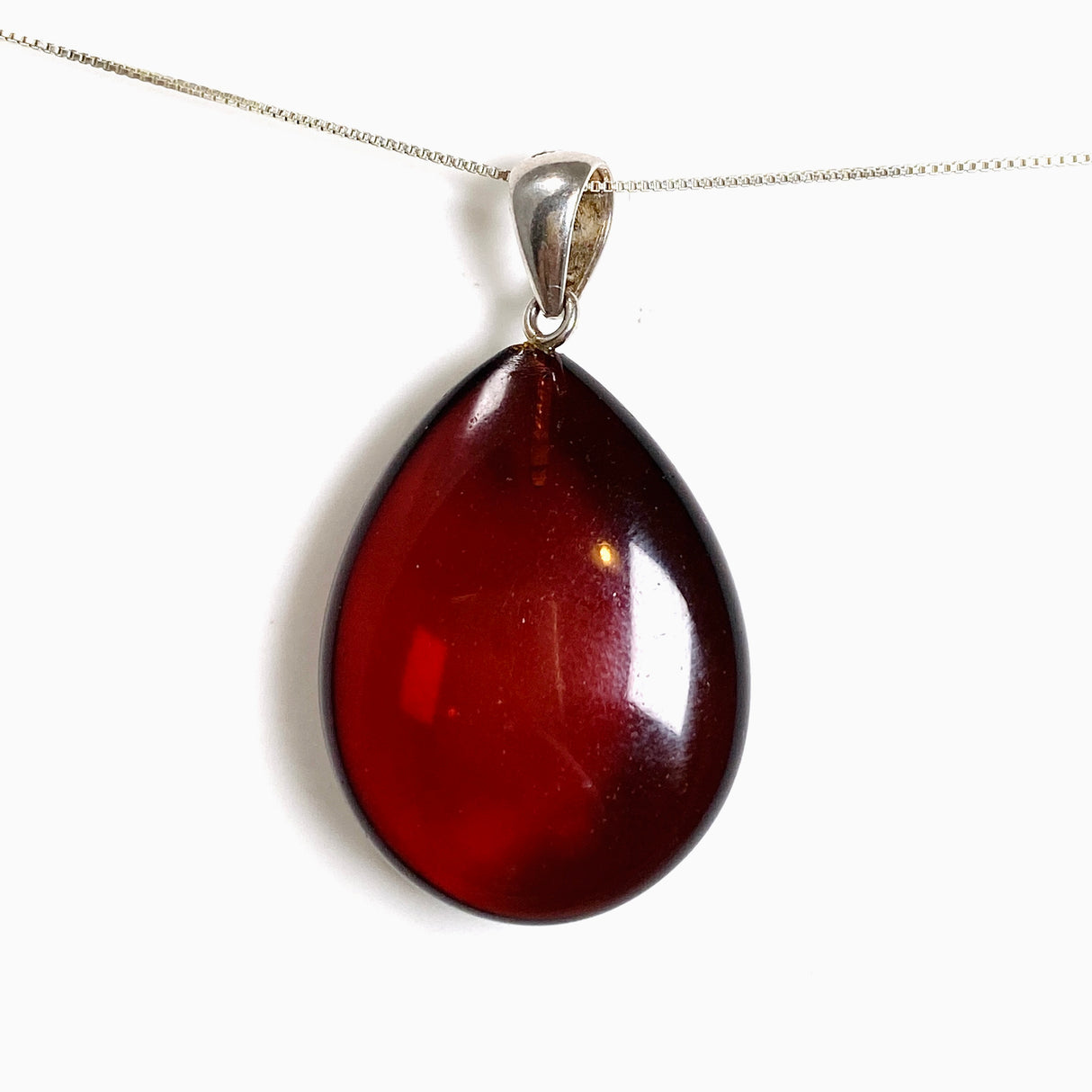 Baltic Cherry Amber Teardrop Pendant AMB358