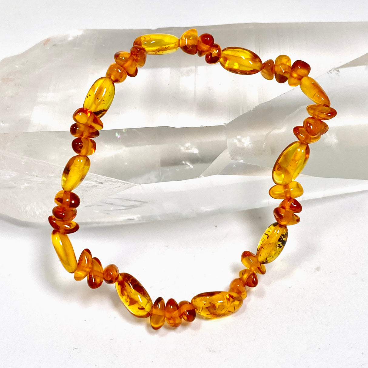 Baltic Cognac Amber Nugget Beaded Bracelet AMB335