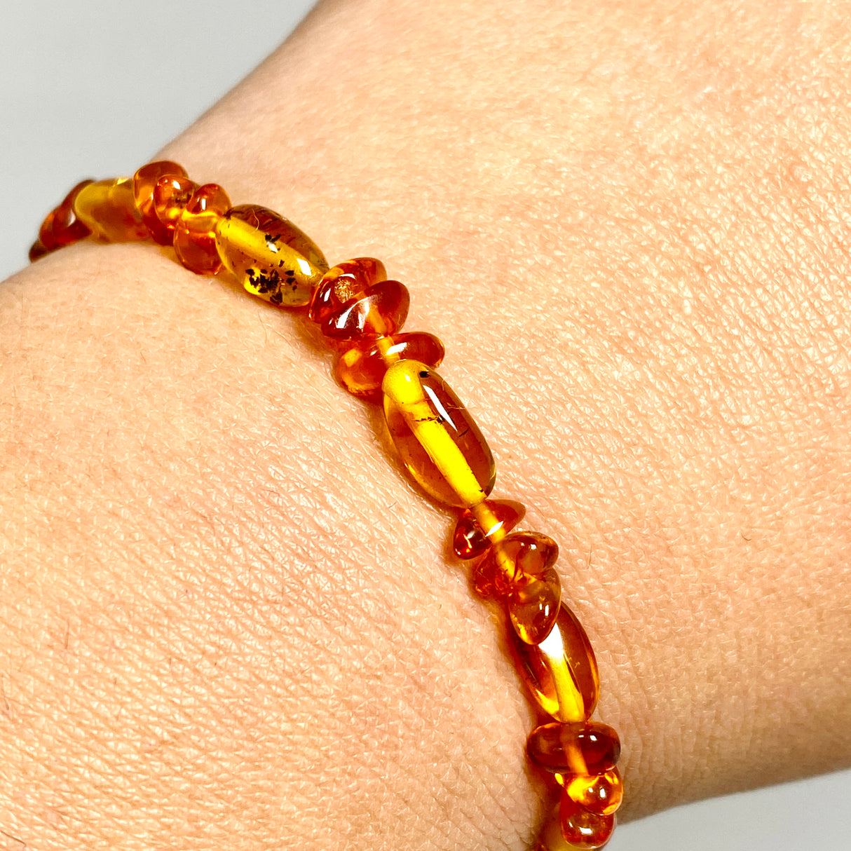 Baltic Cognac Amber Nugget Beaded Bracelet AMB335
