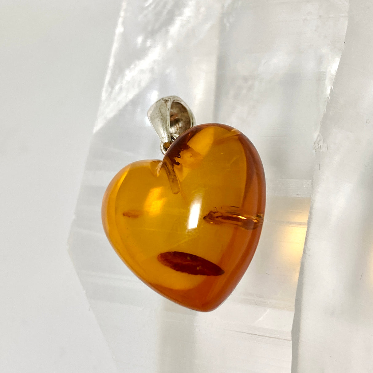Baltic Cognac Amber Heart Pendant AMB340