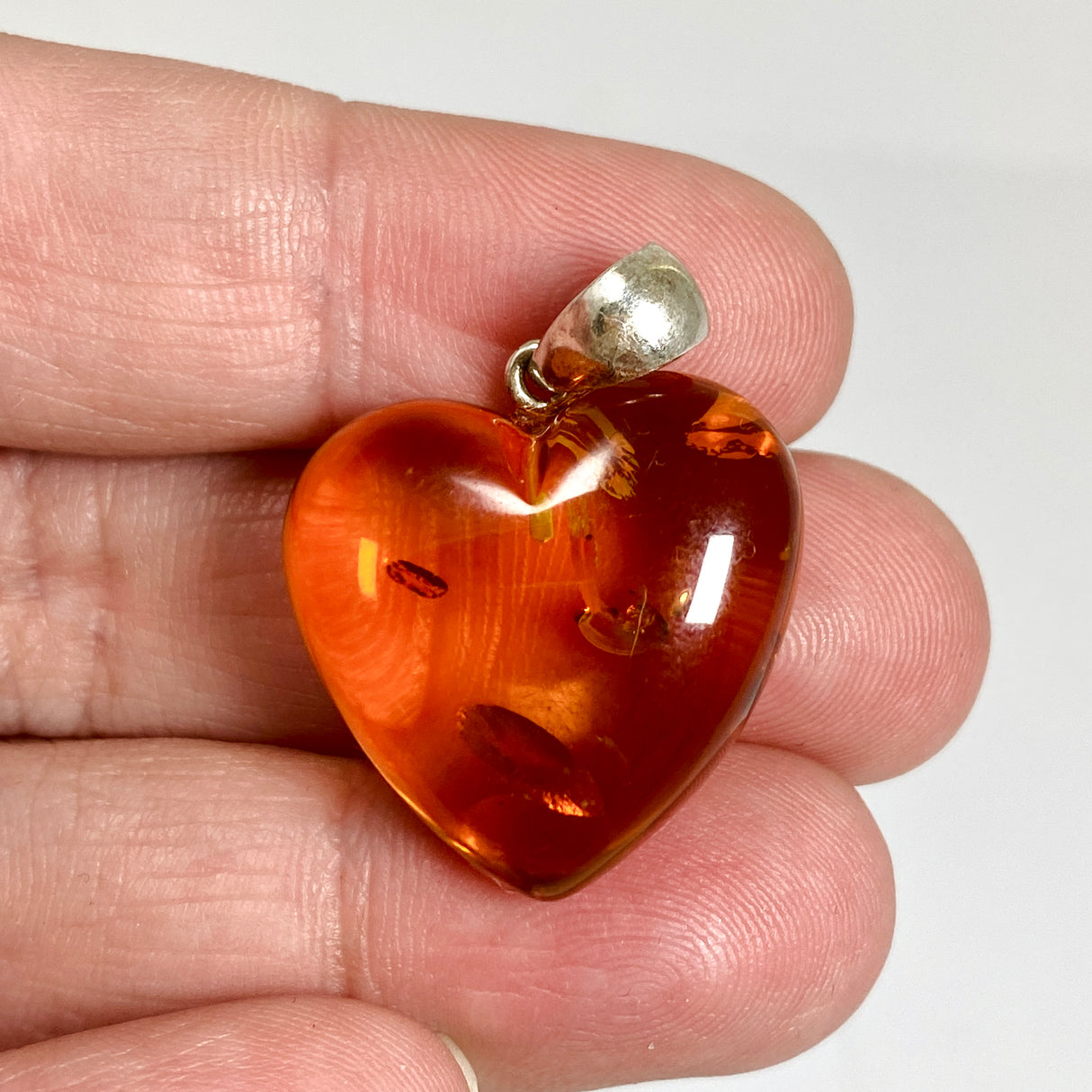 Baltic Cognac Amber Heart Pendant AMB340