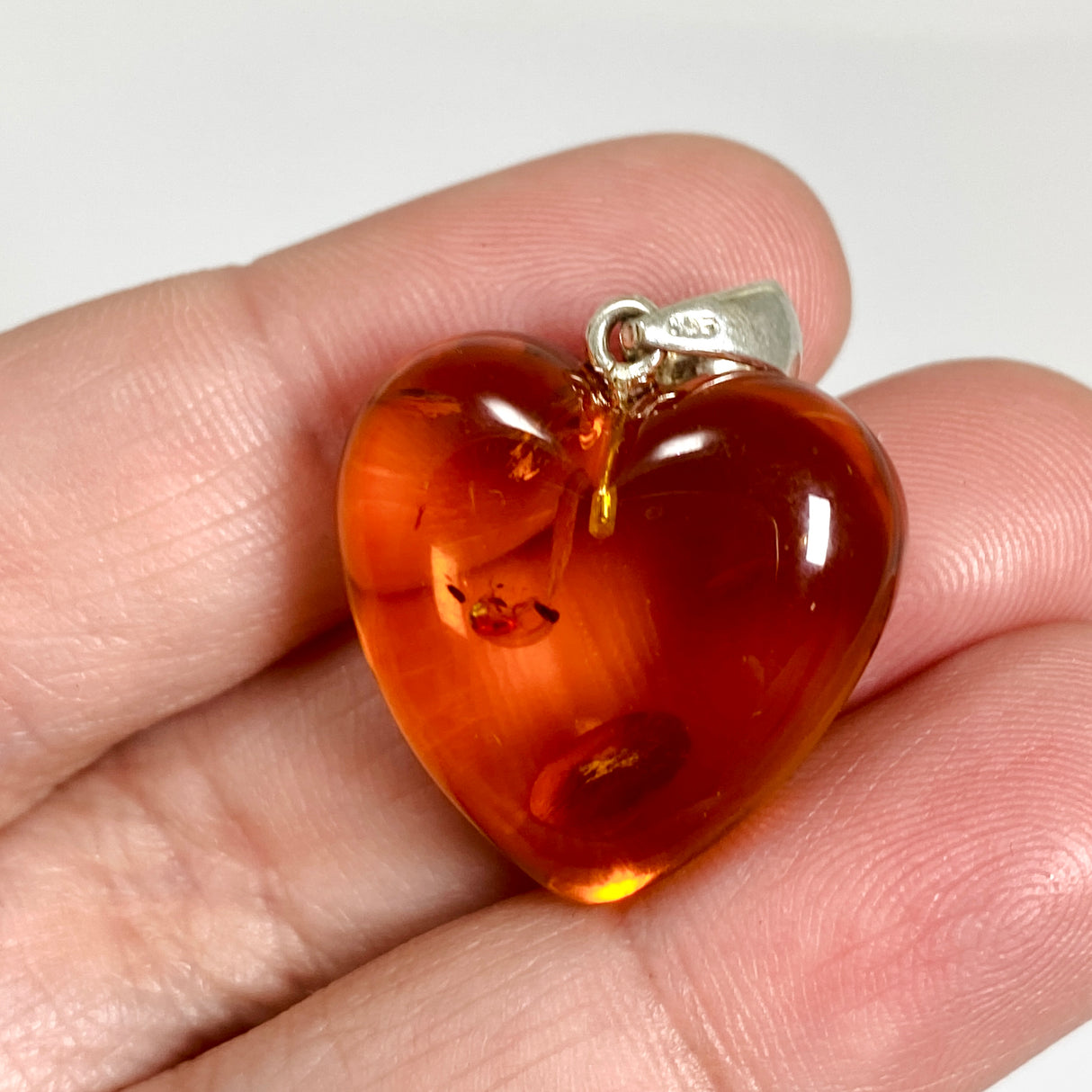 Baltic Cognac Amber Heart Pendant AMB340