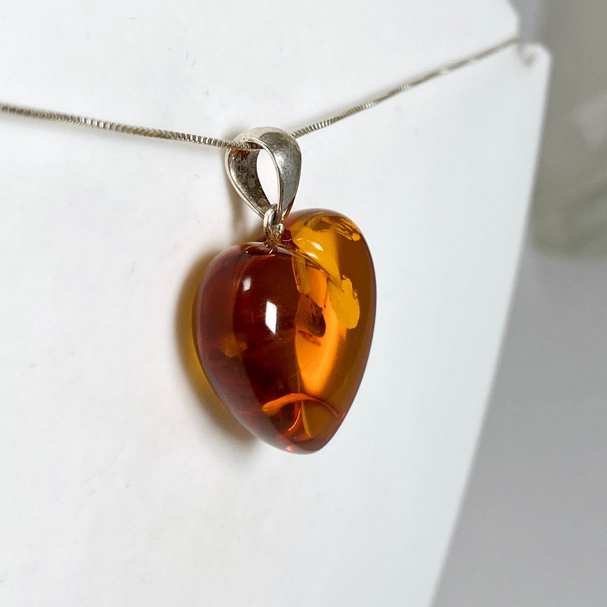 Baltic Cognac Amber Heart Pendant AMB340