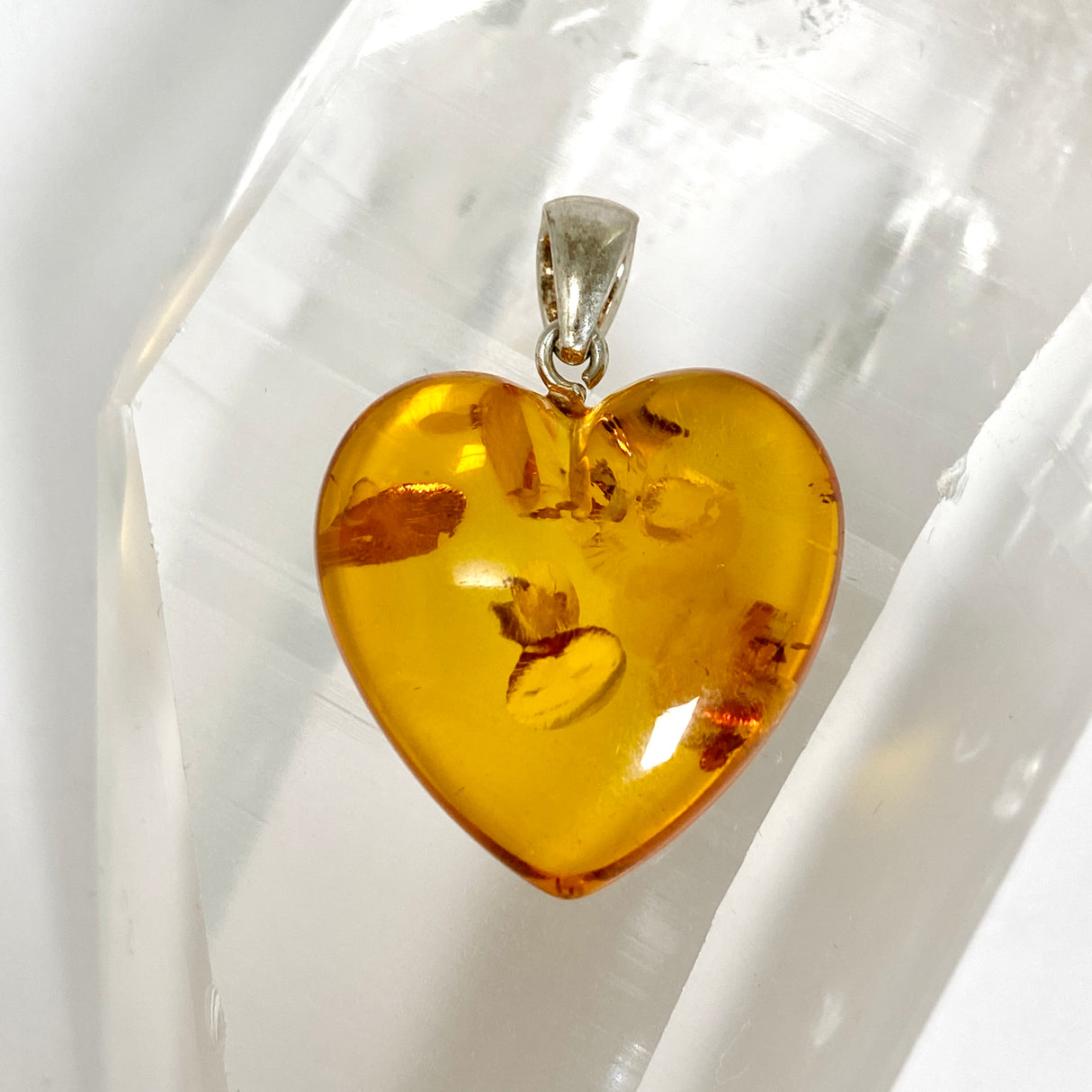 Baltic Cognac Amber Heart Pendant AMB341