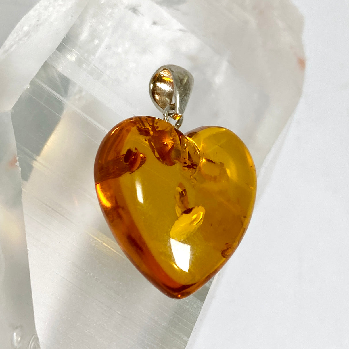 Baltic Cognac Amber Heart Pendant AMB341