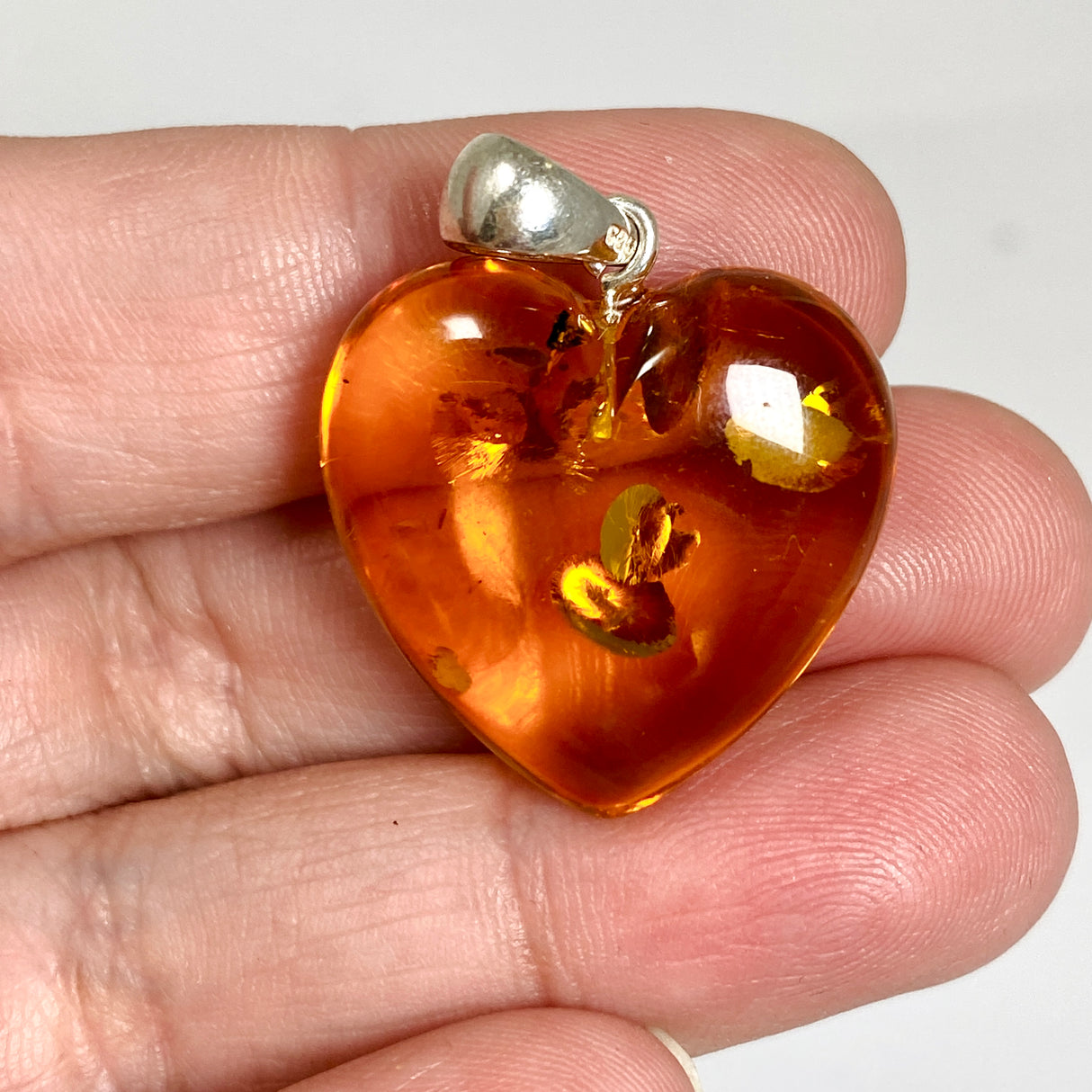 Baltic Cognac Amber Heart Pendant AMB341