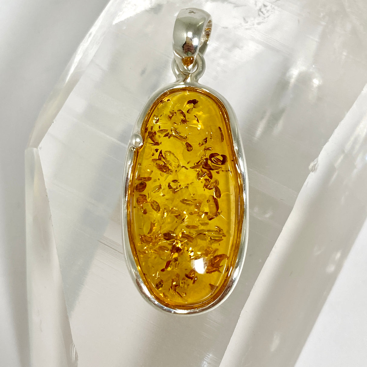 Baltic Cognac Amber Oval Cabochon Pendant AMB344