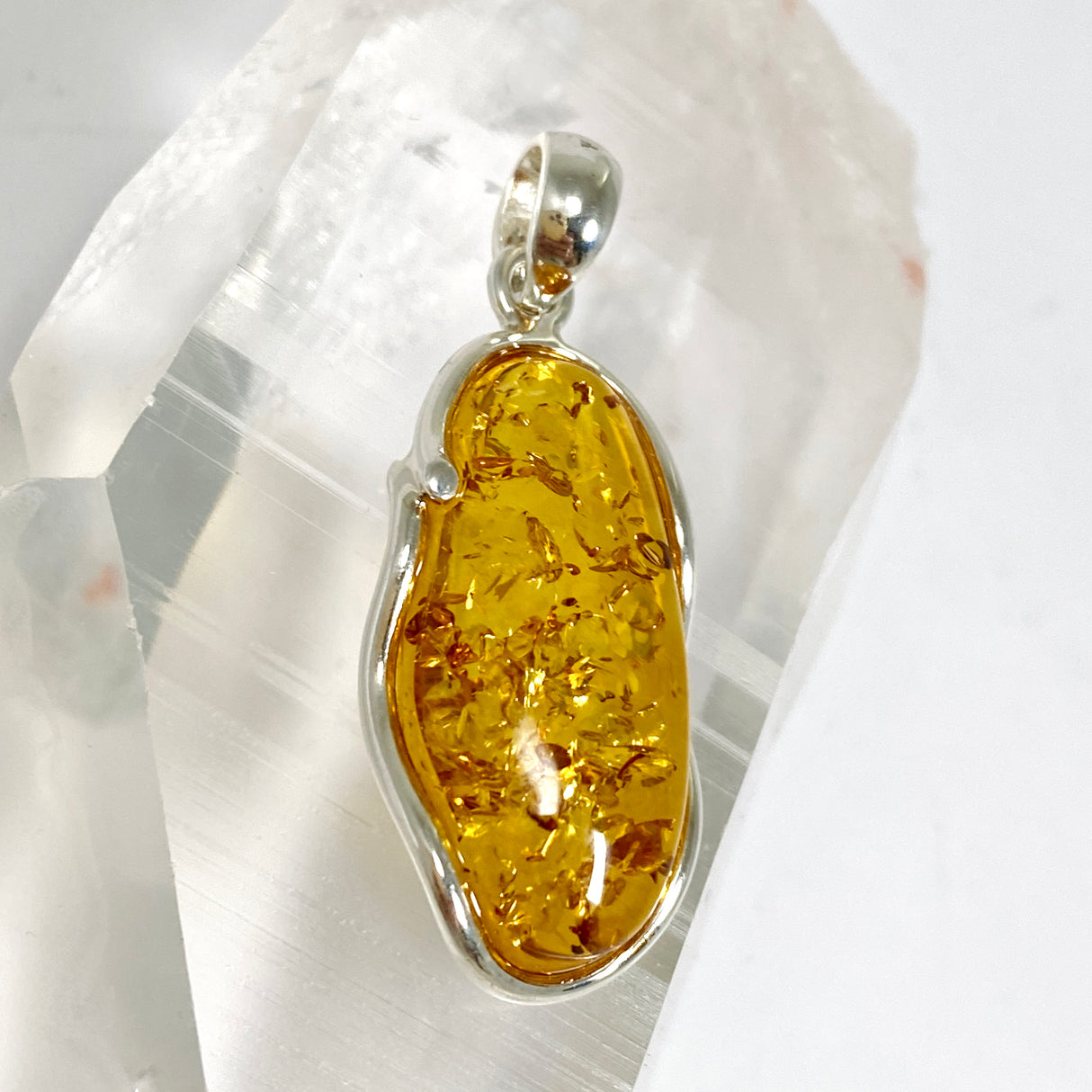 Baltic Cognac Amber Oval Cabochon Pendant AMB344