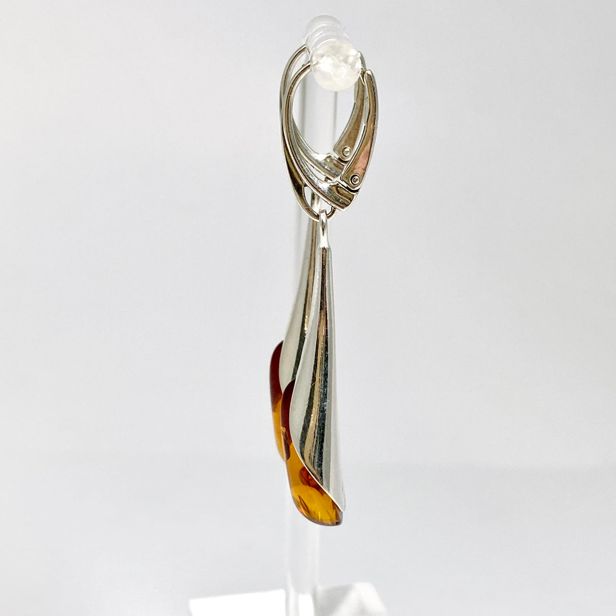 Baltic Cognac Amber Teardrop Cabochon Drop Earrings AMB320