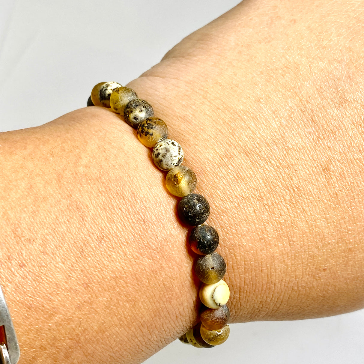 Baltic Natural Amber Matte Round Beaded Bracelet AMB333