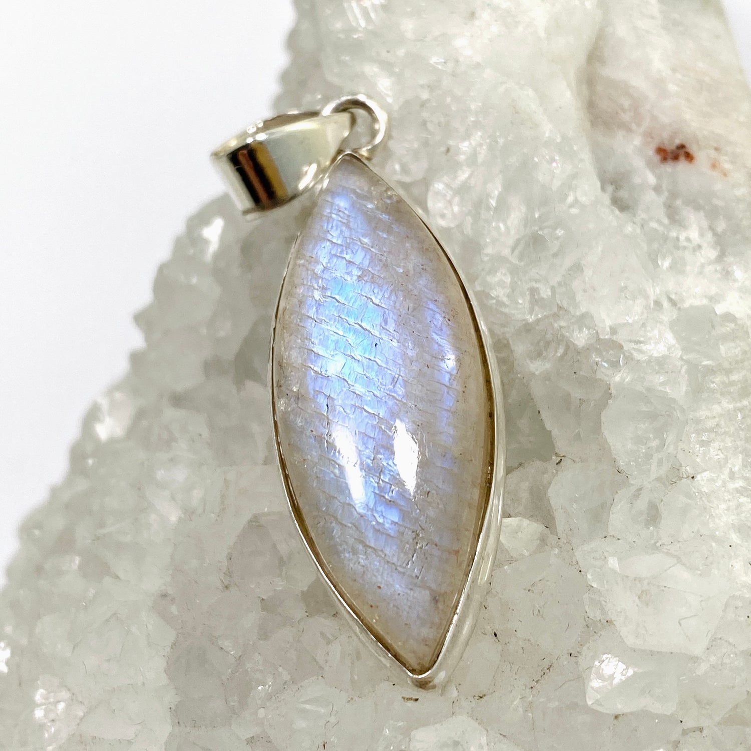 Belomorite (Sunstone with Moonstone "Eclipse" Stone) Marquise Cabochon Pendant THP-21