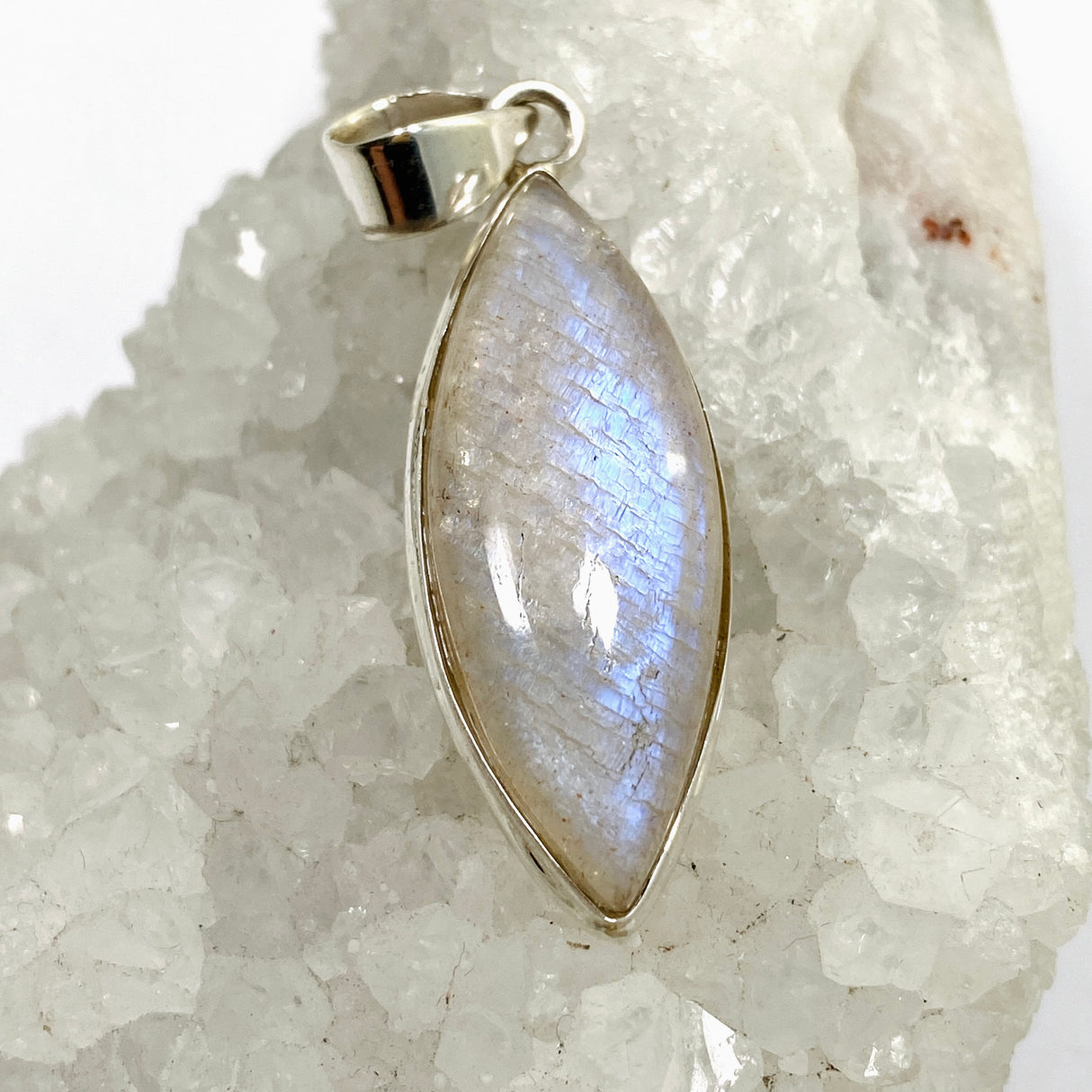 Belomorite (Sunstone with Moonstone "Eclipse" Stone) Marquise Cabochon Pendant THP-21