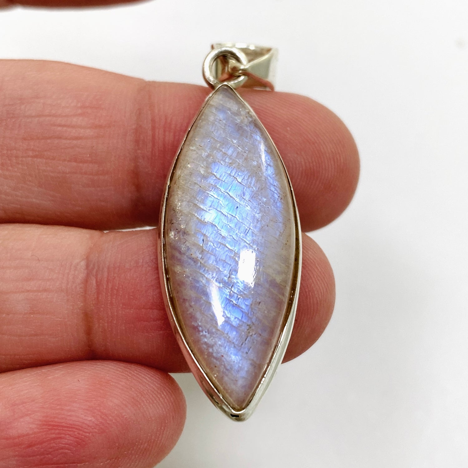 Belomorite (Sunstone with Moonstone "Eclipse" Stone) Marquise Cabochon Pendant THP-21