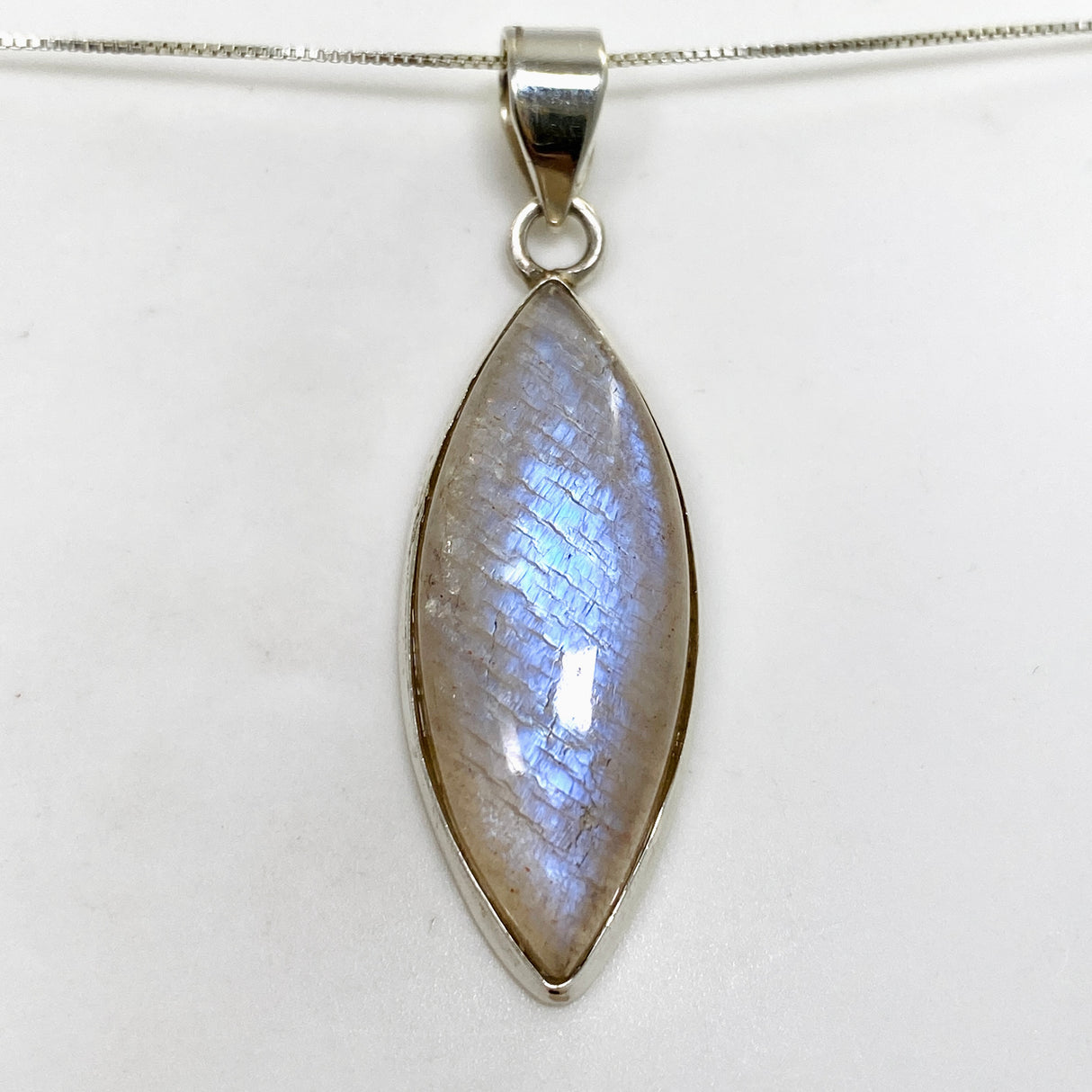 Belomorite (Sunstone with Moonstone "Eclipse" Stone) Marquise Cabochon Pendant THP-21