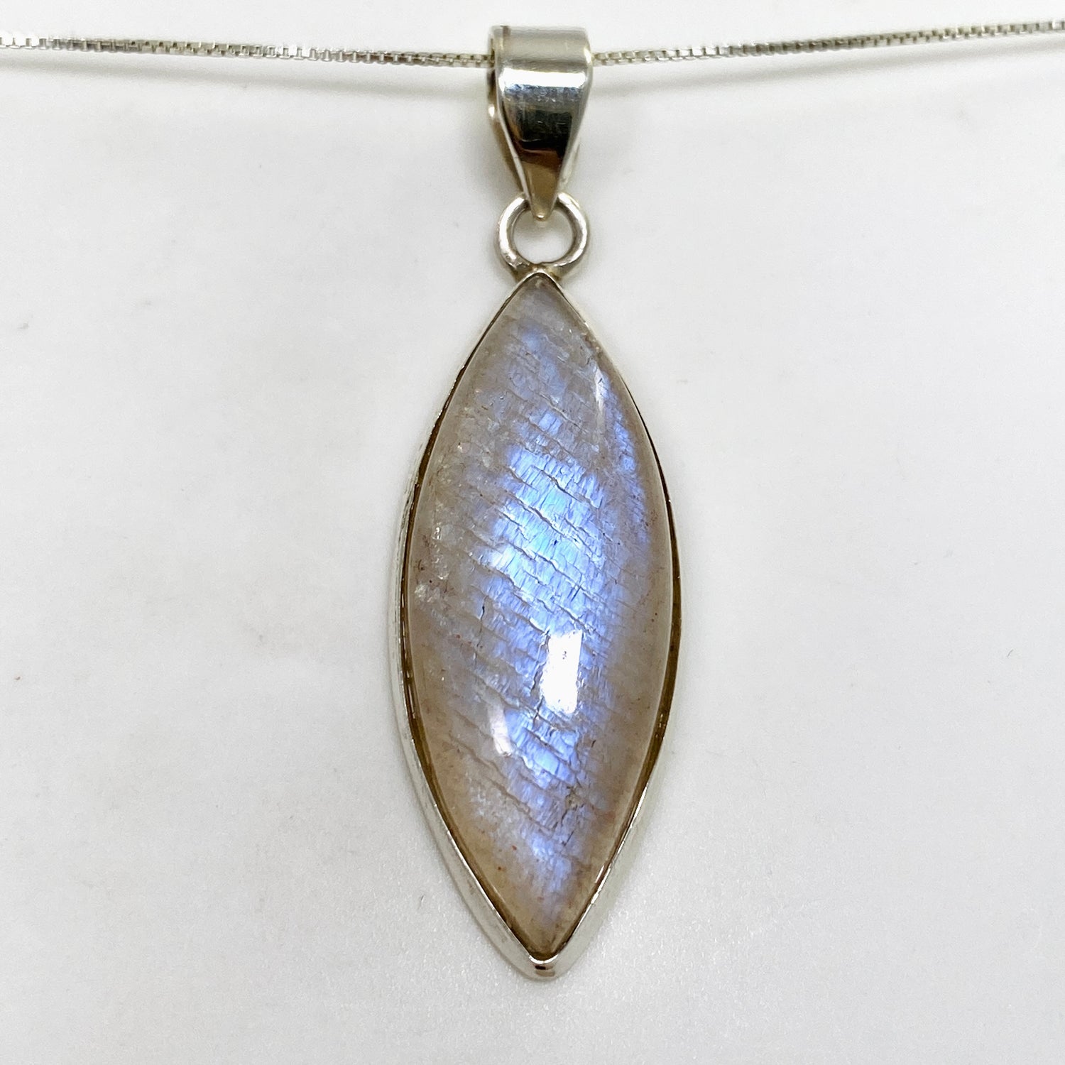 Belomorite (Sunstone with Moonstone "Eclipse" Stone) Marquise Cabochon Pendant THP-21