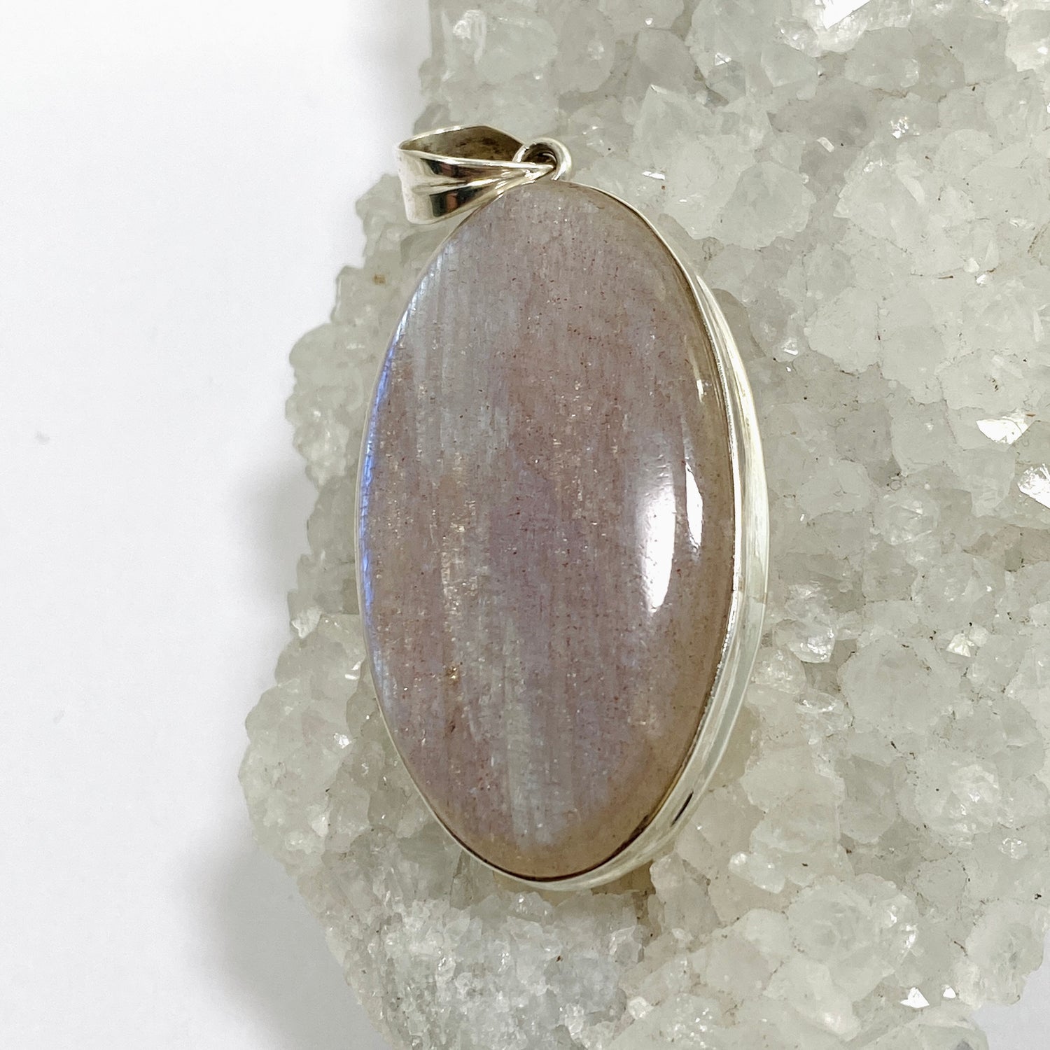 Belomorite (Sunstone with Moonstone "Eclipse" Stone) Oval Cabochon Pendant THP-20