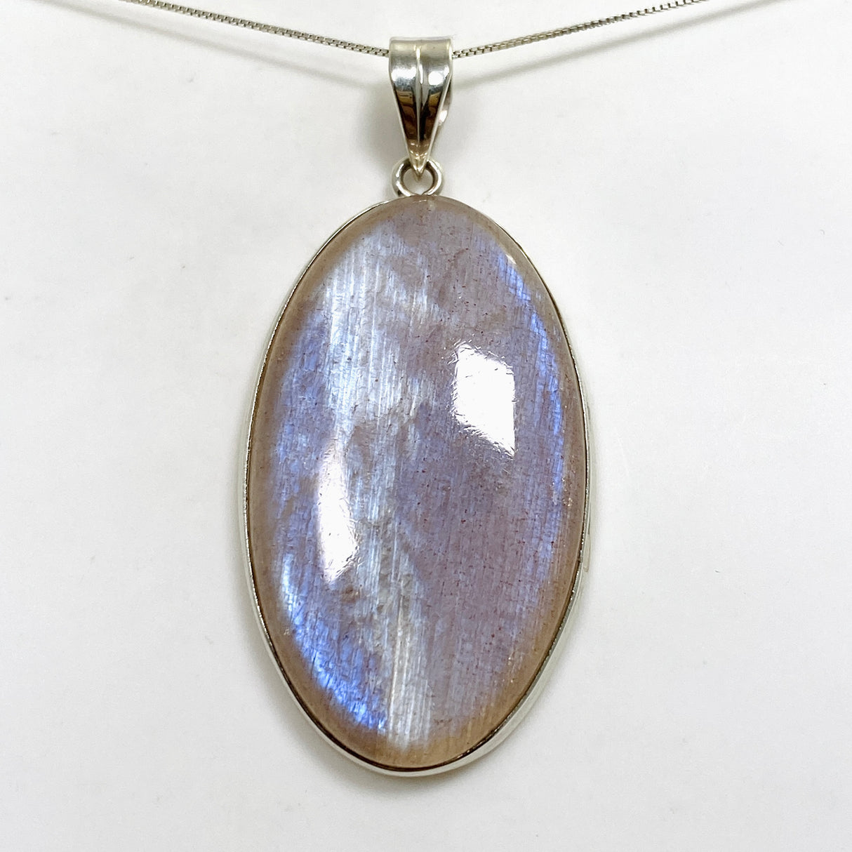 Belomorite (Sunstone with Moonstone "Eclipse" Stone) Oval Cabochon Pendant THP-20