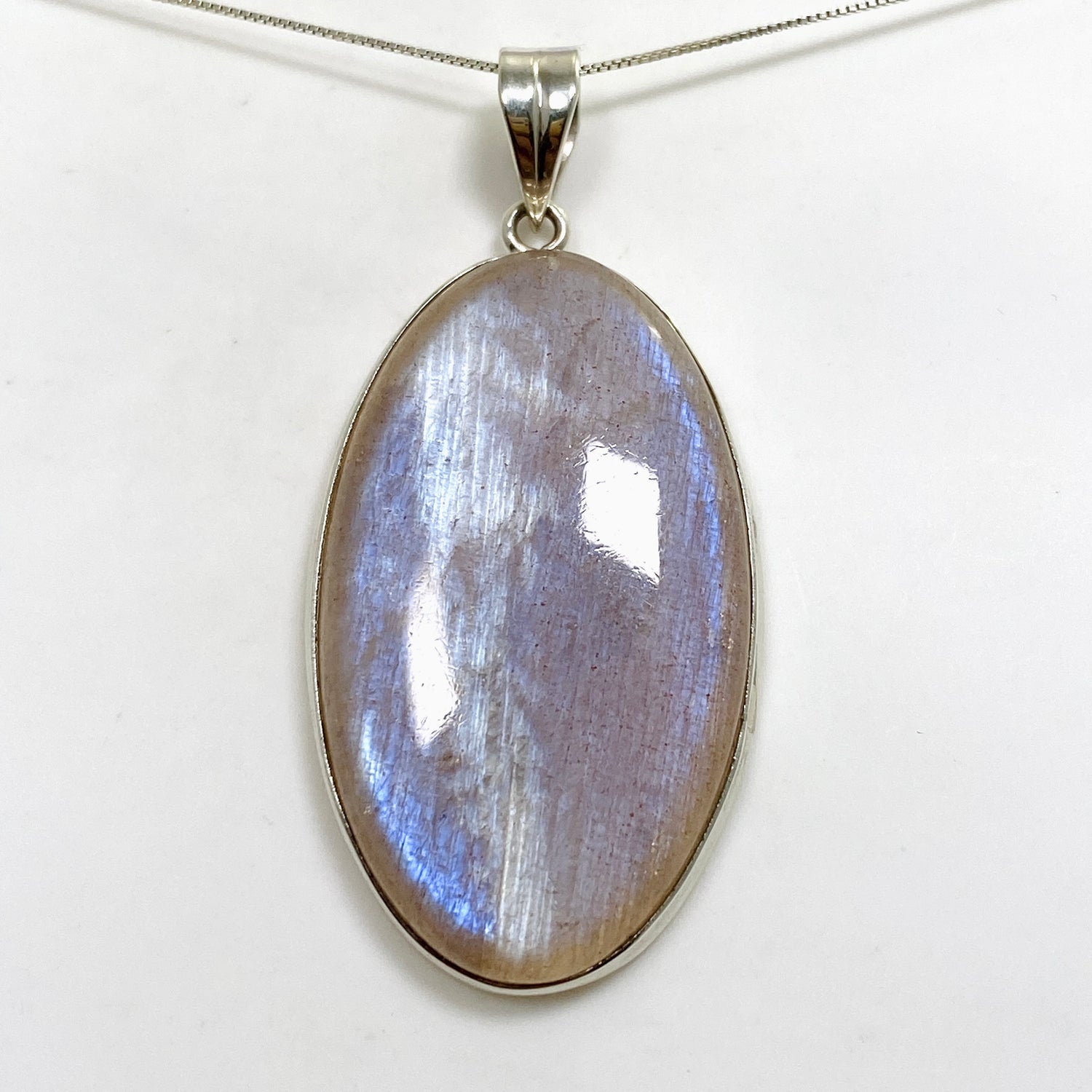 Belomorite (Sunstone with Moonstone "Eclipse" Stone) Oval Cabochon Pendant THP-20