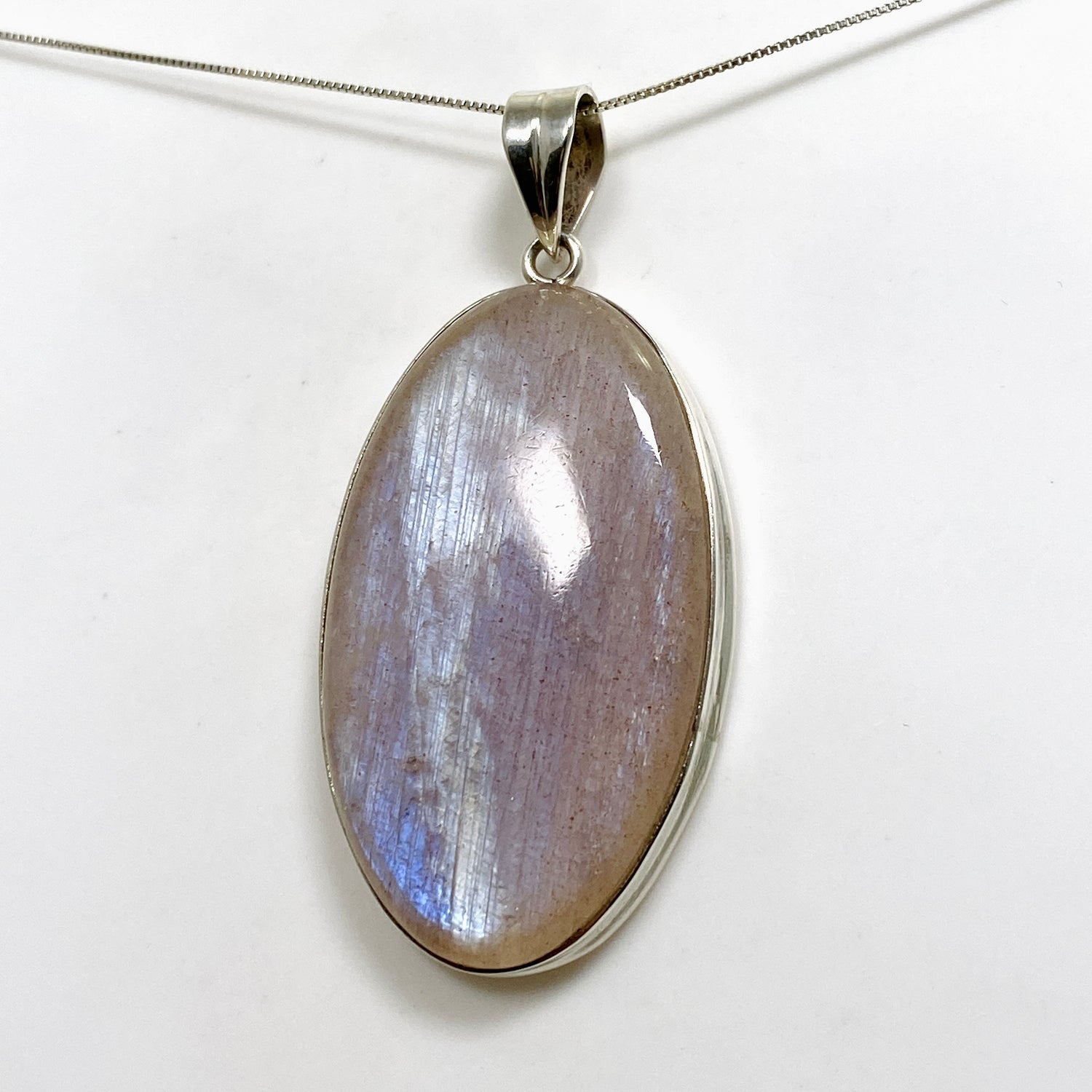 Belomorite (Sunstone with Moonstone "Eclipse" Stone) Oval Cabochon Pendant THP-20