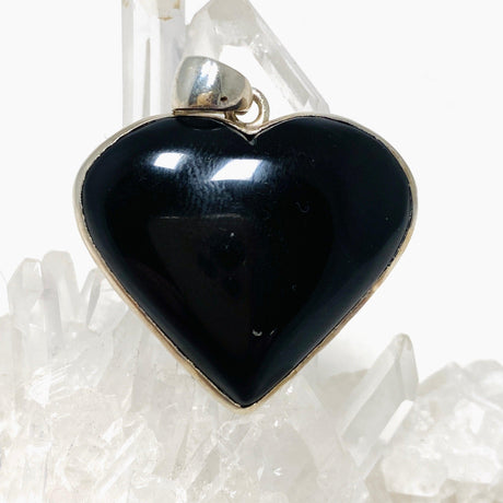 Black Onyx Heart Pendant KPGJ4407 - Nature's Magick